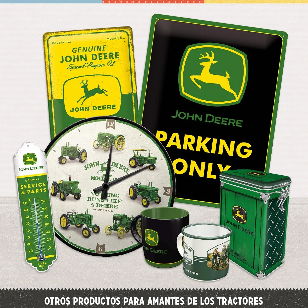 Nostalgic-Art Cartel de Chapa Retro John Deere – Parking Only – Idea de Regalo para los Fans de los Tractores, metálico, Diseño Vintage, 15 x 20 cm