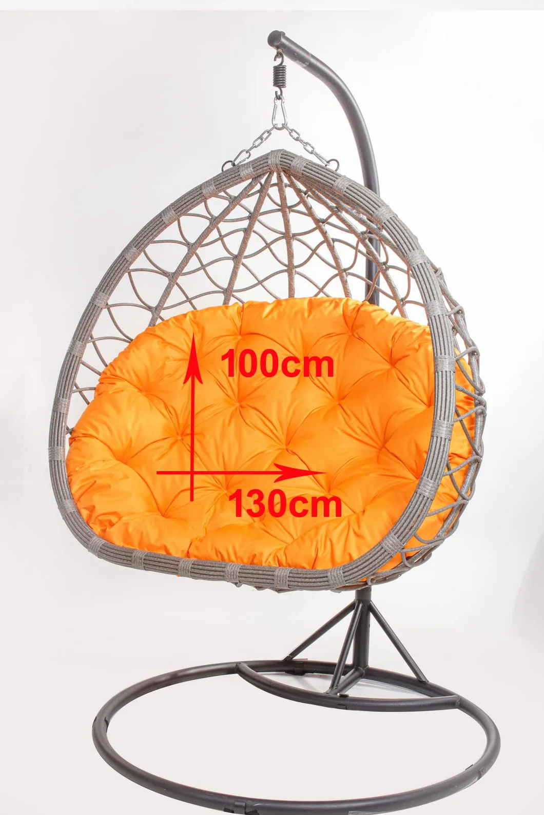 Cojín para sillón colgante, 130 x 100 cm, cojín para cesta colgante, cojín, cesta colgante, cesta de columpio, cojín de respaldo (naranja)
