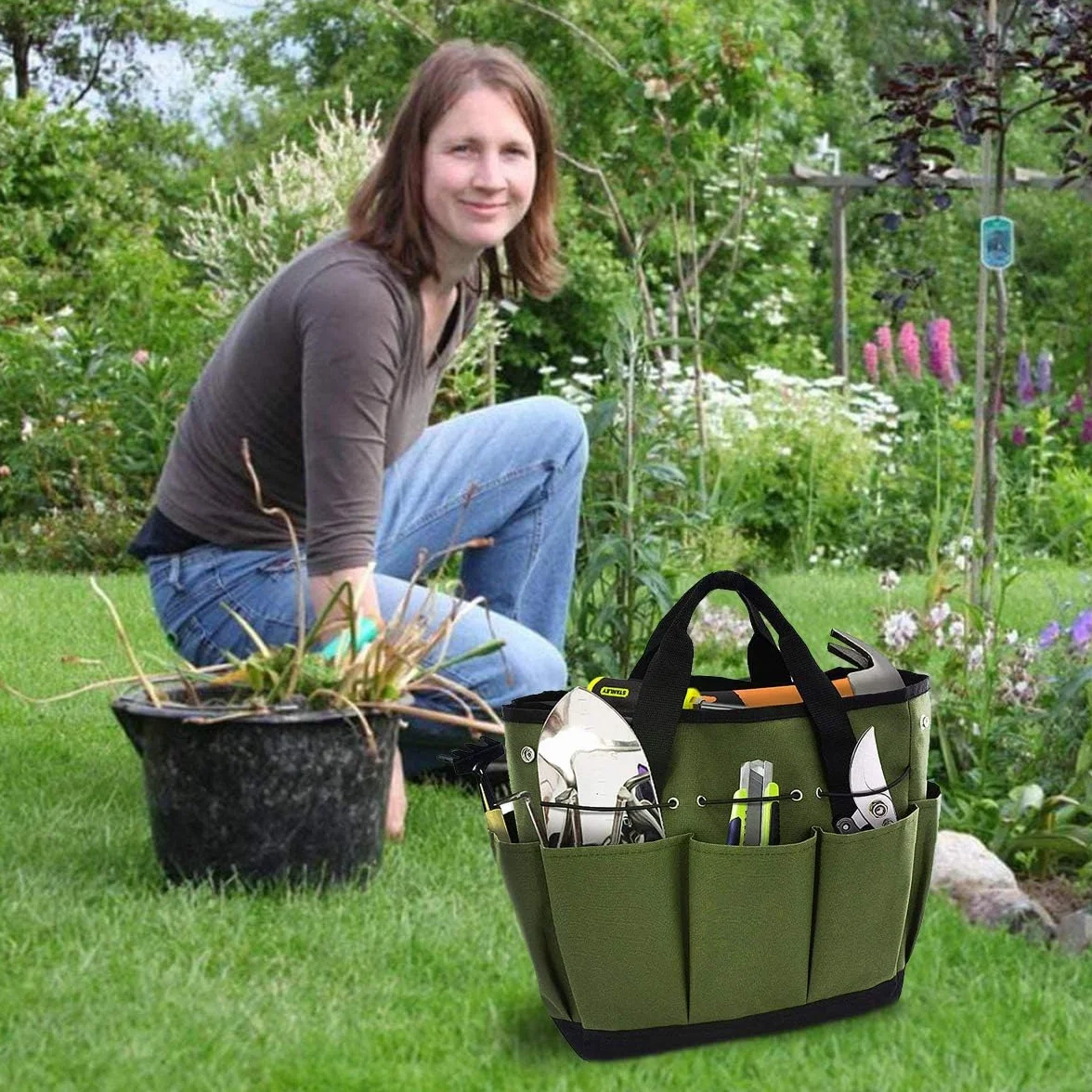 Bolsa de Herramientas Jardinería, Jardín Organizador Bolsa Femeninas de Alta Resistencia Interiores Al Aire Libre Juego de Herramientas de Jardinería de Mano para Almacenar Herramie
