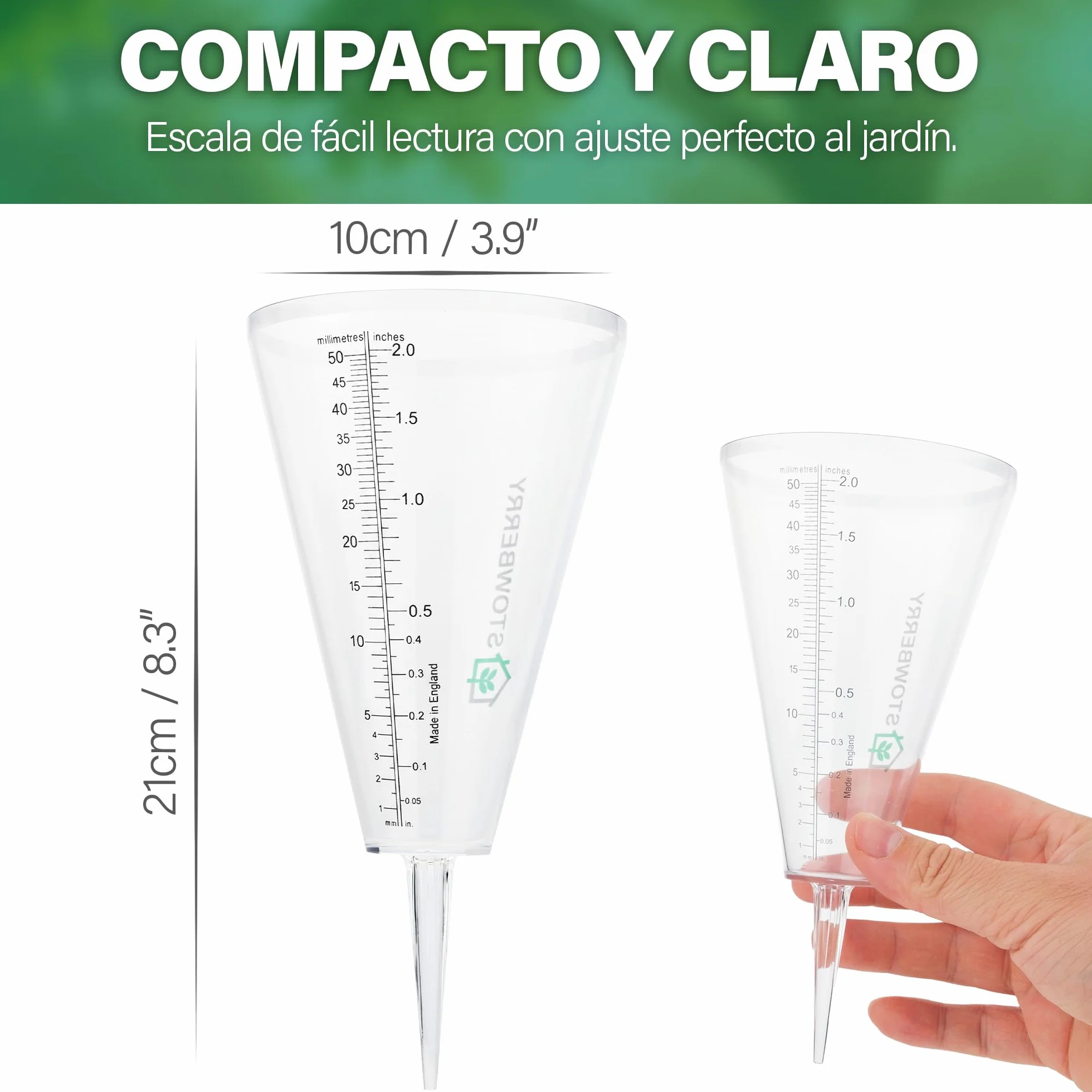 Pluviómetro de Exterior para jardín: pluviómetro de fácil Lectura con Escala Clara para una medición precisa de la Lluvia