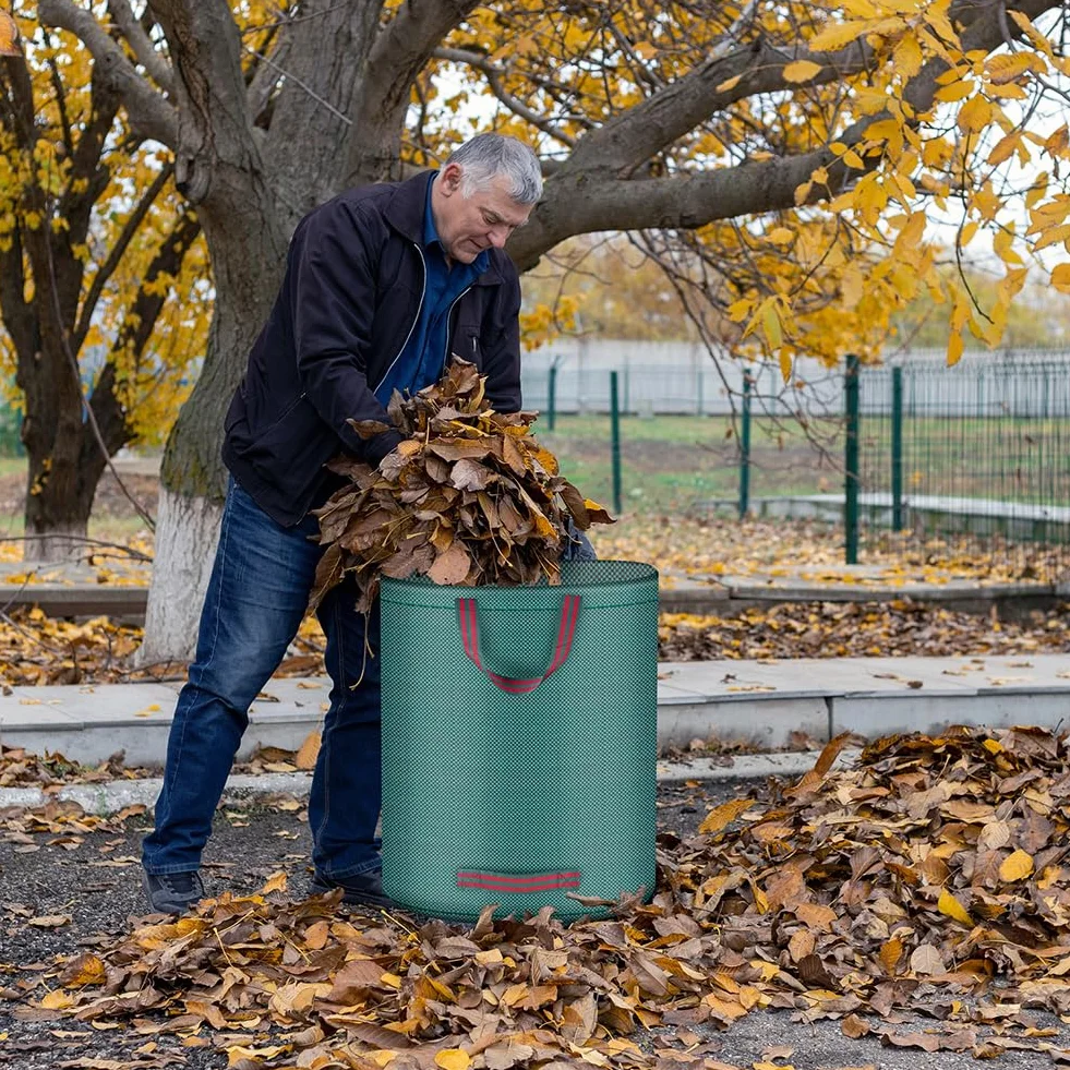 Flintronic 3x300L Bolsas para Desechos de Jardin, bolsa de Jardín Plegable con Asas de Transporte, Bolsa de Basura Reutilizables, Grandes bolsa de basura con Guantes