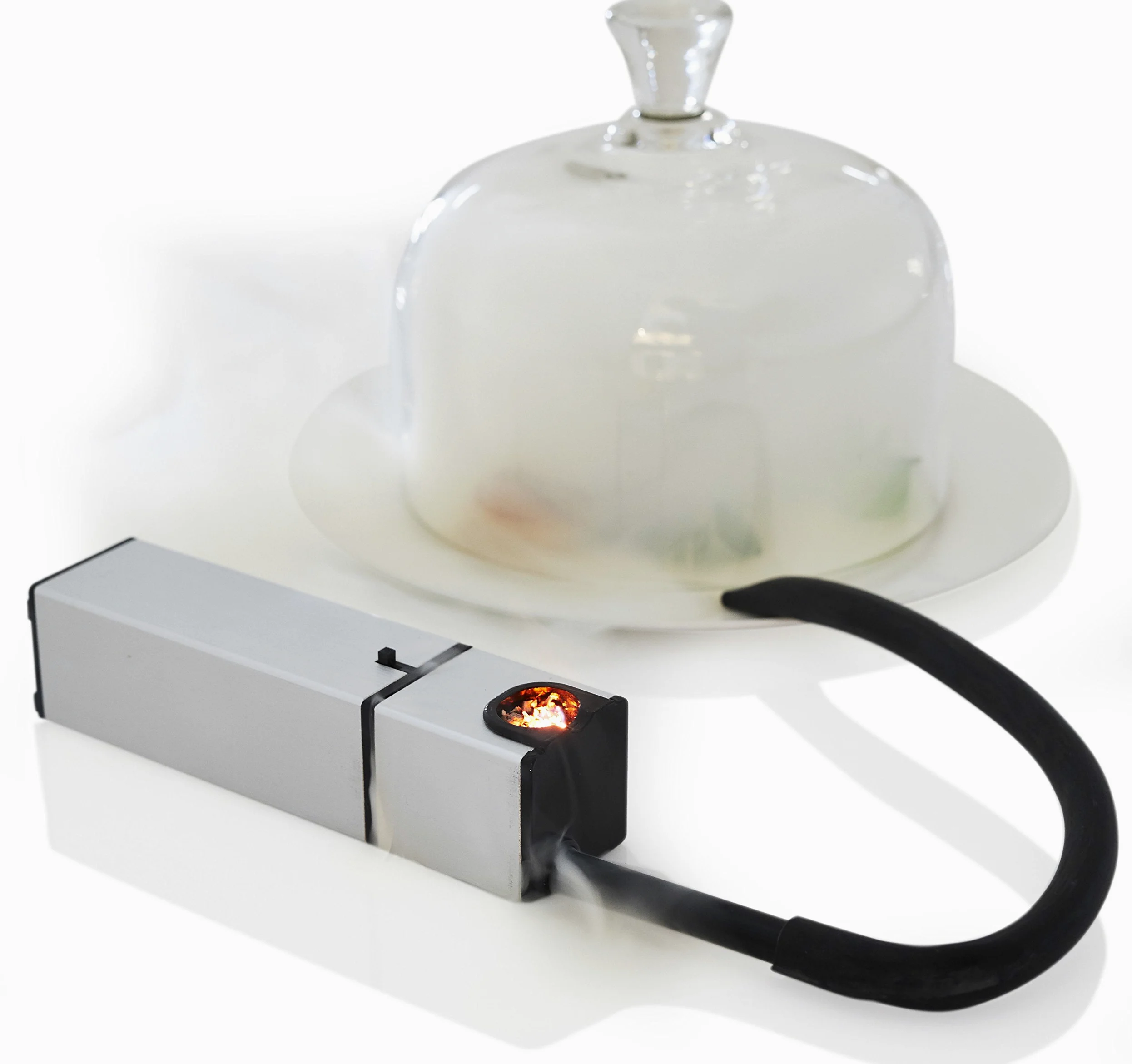 Gastronoma 16310205 Mini Food Smoker - Pistola de ahumar para alimentos – Smokin Gun – Dispositivo para ahumar – Diseño de acero inoxidable y funcionamiento con pilas – Gris
