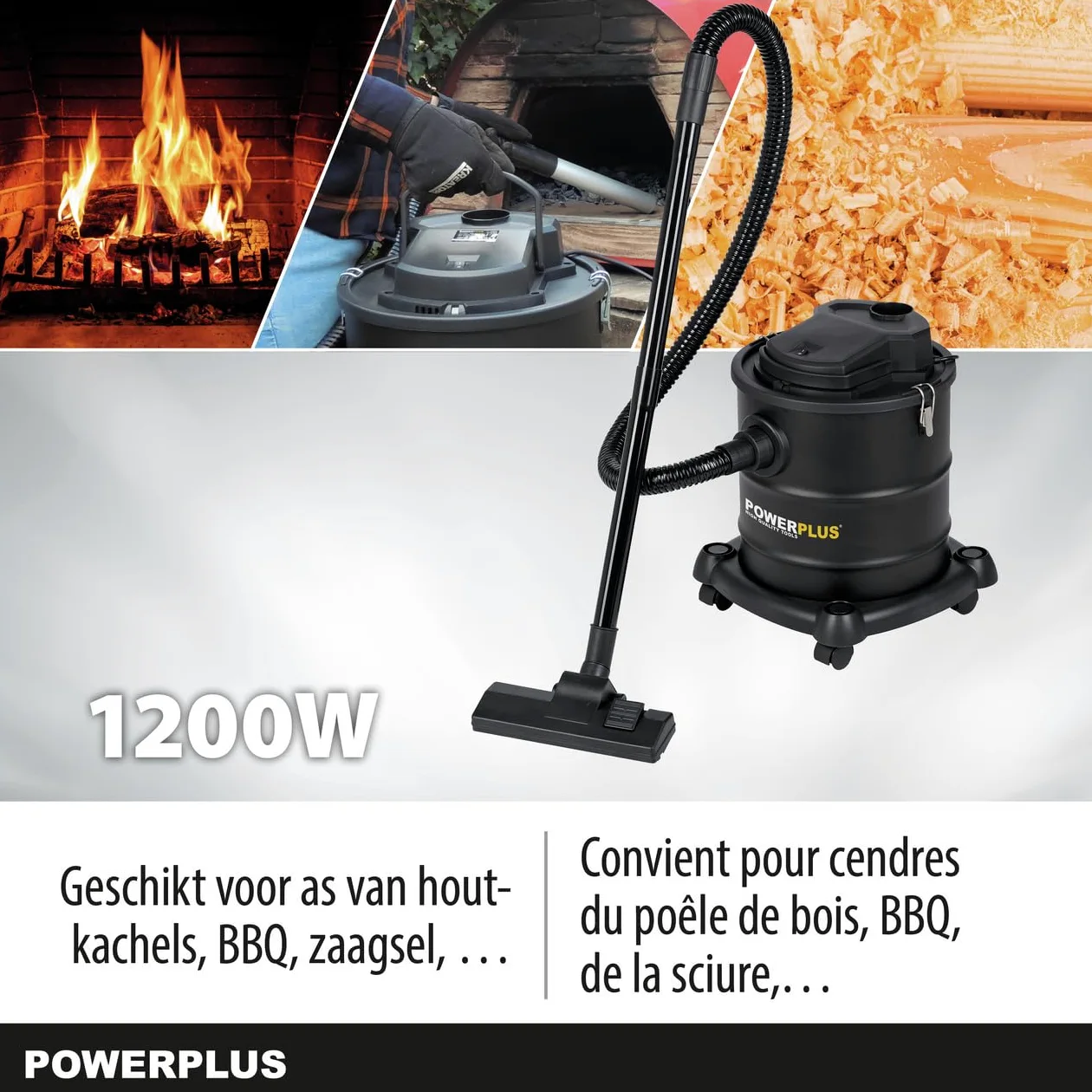 Powerplus Aspirador de cenizas POWX308-1200 W Con 19 kPa de potencia de succión