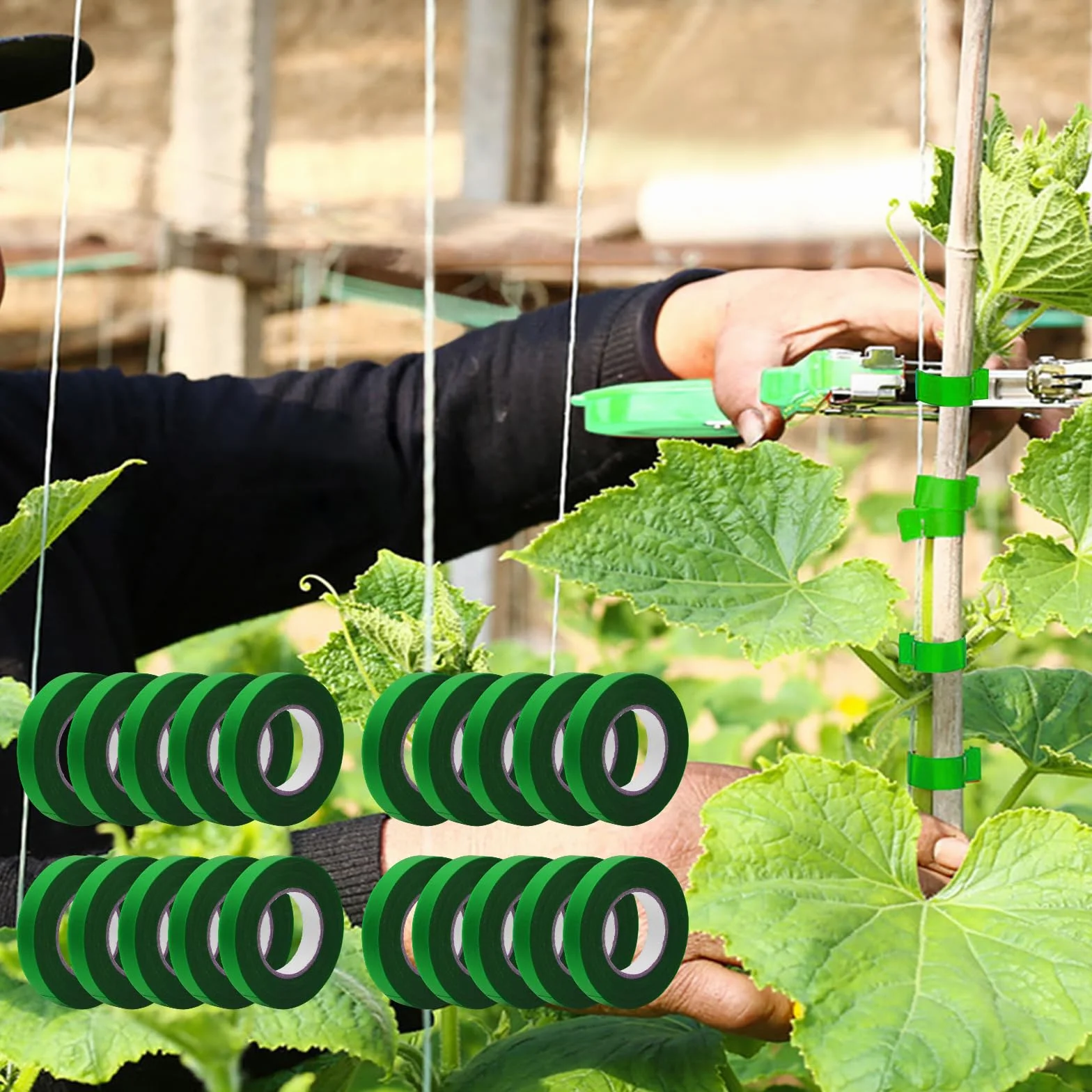 Maquina para Atar Plantas, Herramienta de Cinta de Jardín para Atar Ramas de Plantas Atadora De Tomates Atadora Agricola Herramientas huerto a Mano para Viñedo Pepino UVA Fruta Flores Vegetales