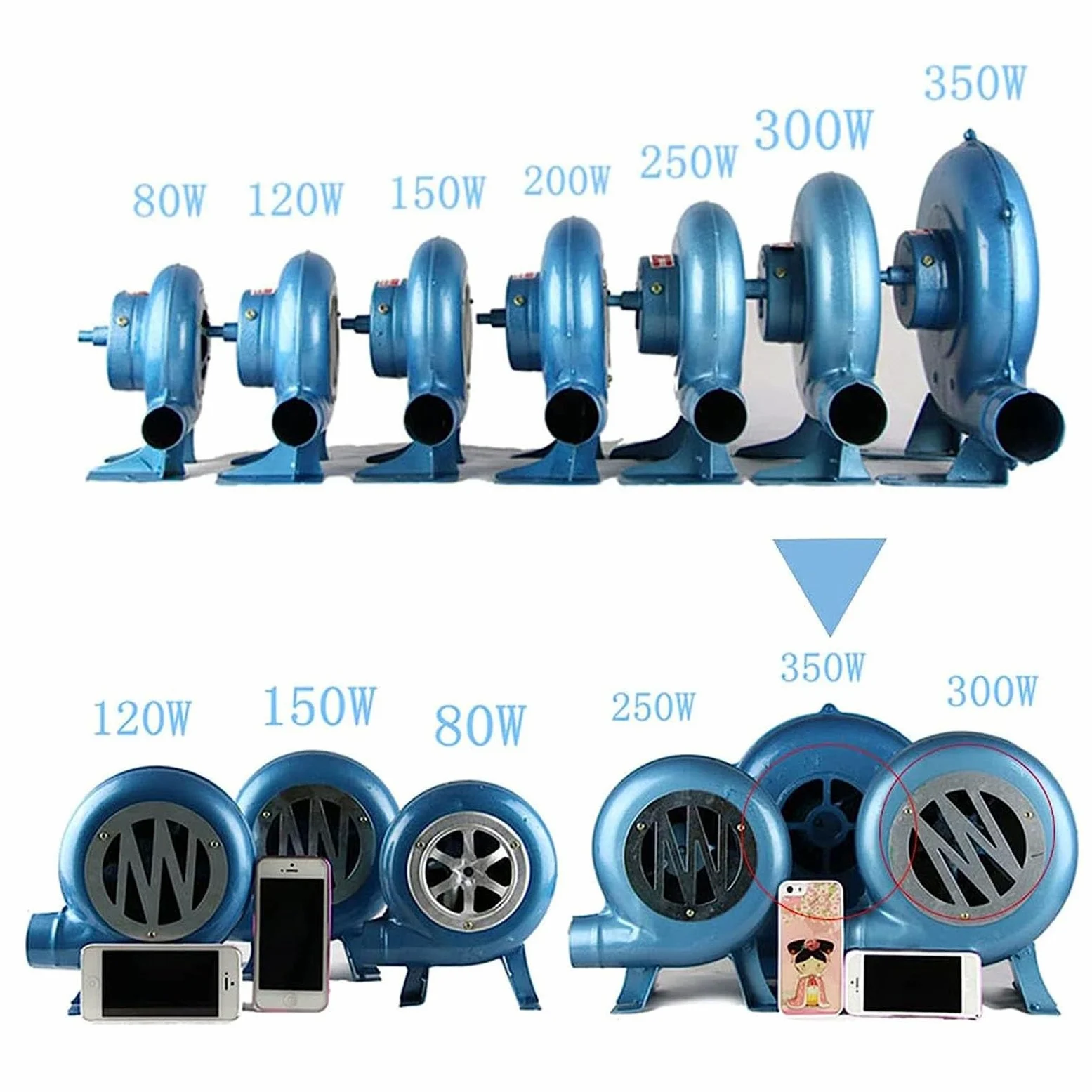 Soplador De Aire De Cocción Manual - Ventilador De La Fragua Del Herrero De La Manivela, Parrilla Del Encendedor Del Carbón De La Fan, Soplador De Barbacoa, Con Conducto De Aire ( Size : 350W )