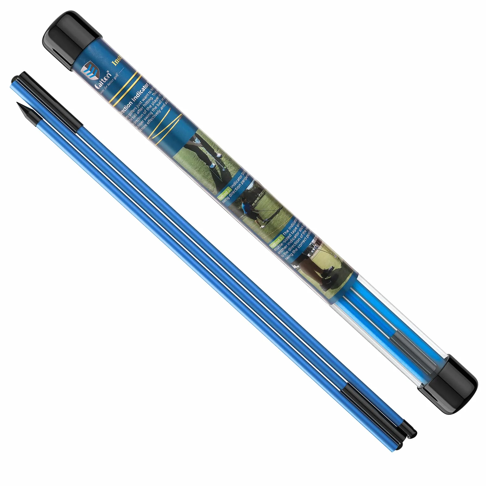 MoKo Palos de Alineación Golf 3 Piezas Varillas Prática Plegables Fibra Vidrio 122cm Entrenador Swing