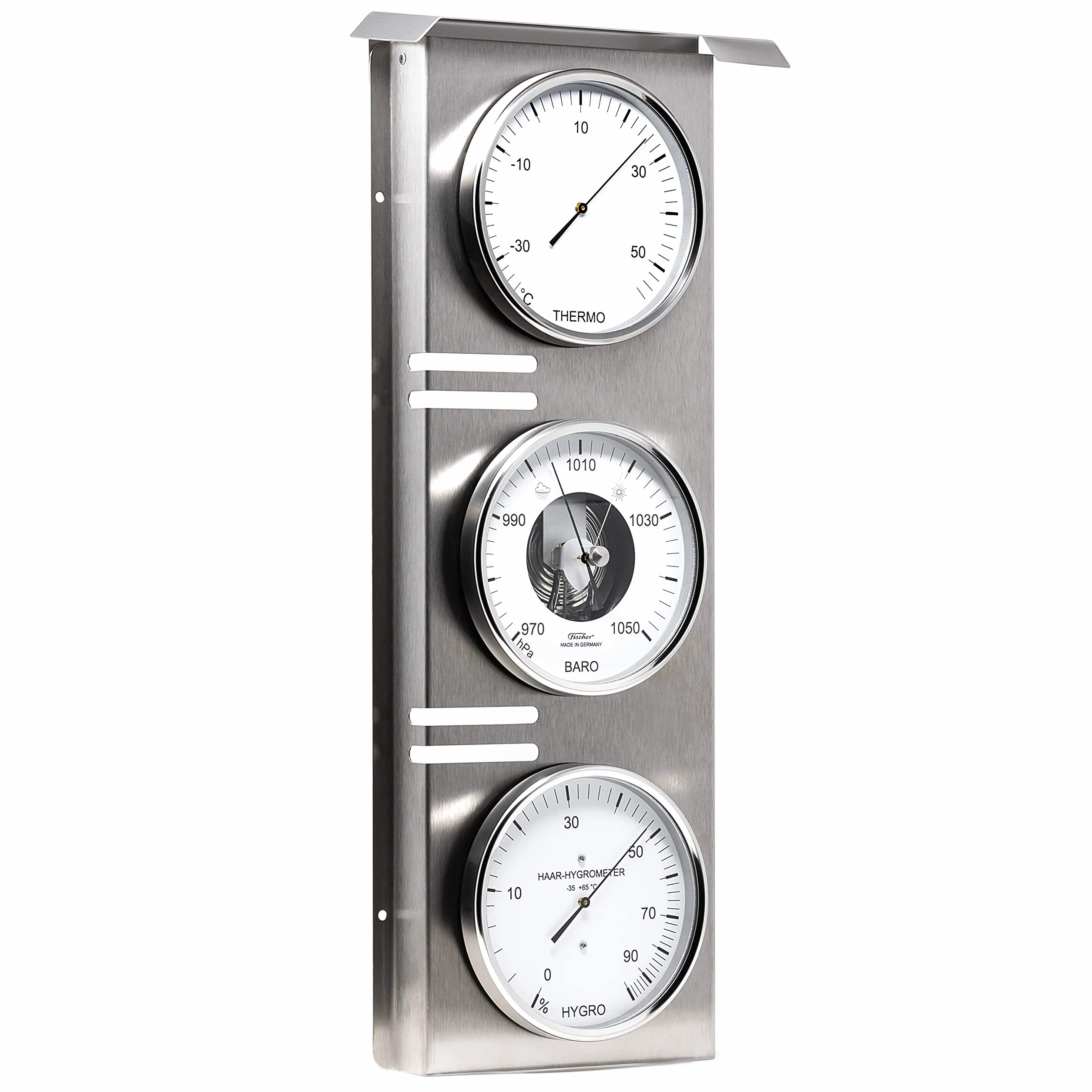 Fischer Station météo extérieur avec baromètre Ouvert, thermomètre et hygromètre à Cheveux