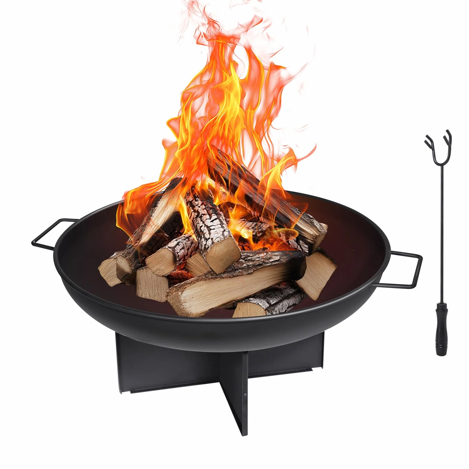 HYCHIKA Brasero Exterior 60cm para Jardín y Camping - Cuenco de Fuego Pozo Hoguera - Ideal para Exteriores y Outdoor Fire Pit