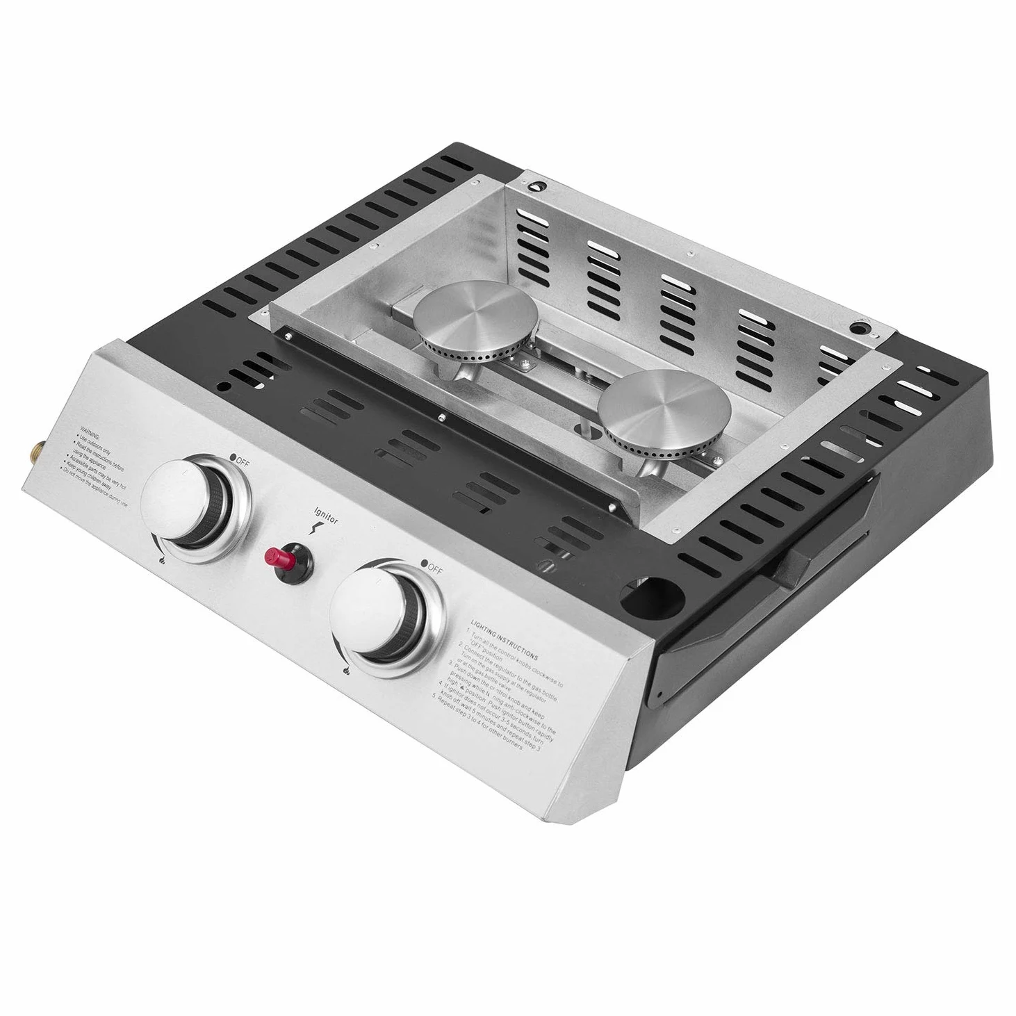 Plancha de gas MALA - 2 quemadores 5kW