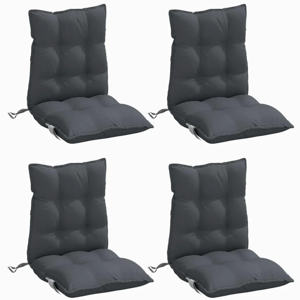 vidaXL Cojines de Silla Respaldo bajo 4 uds Tela Oxford Gris Antracita