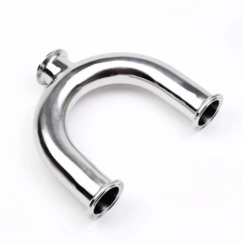 NUGEN 1 Uds. Accesorios De Tubería Sanitaria En Forma De U De 3 Vías 304 De Acero Inoxidable, Triple Abrazadera, For Mejoras En El Hogar, Conectores De Manguera De Codos (Size : 51mm Ferrule 64)