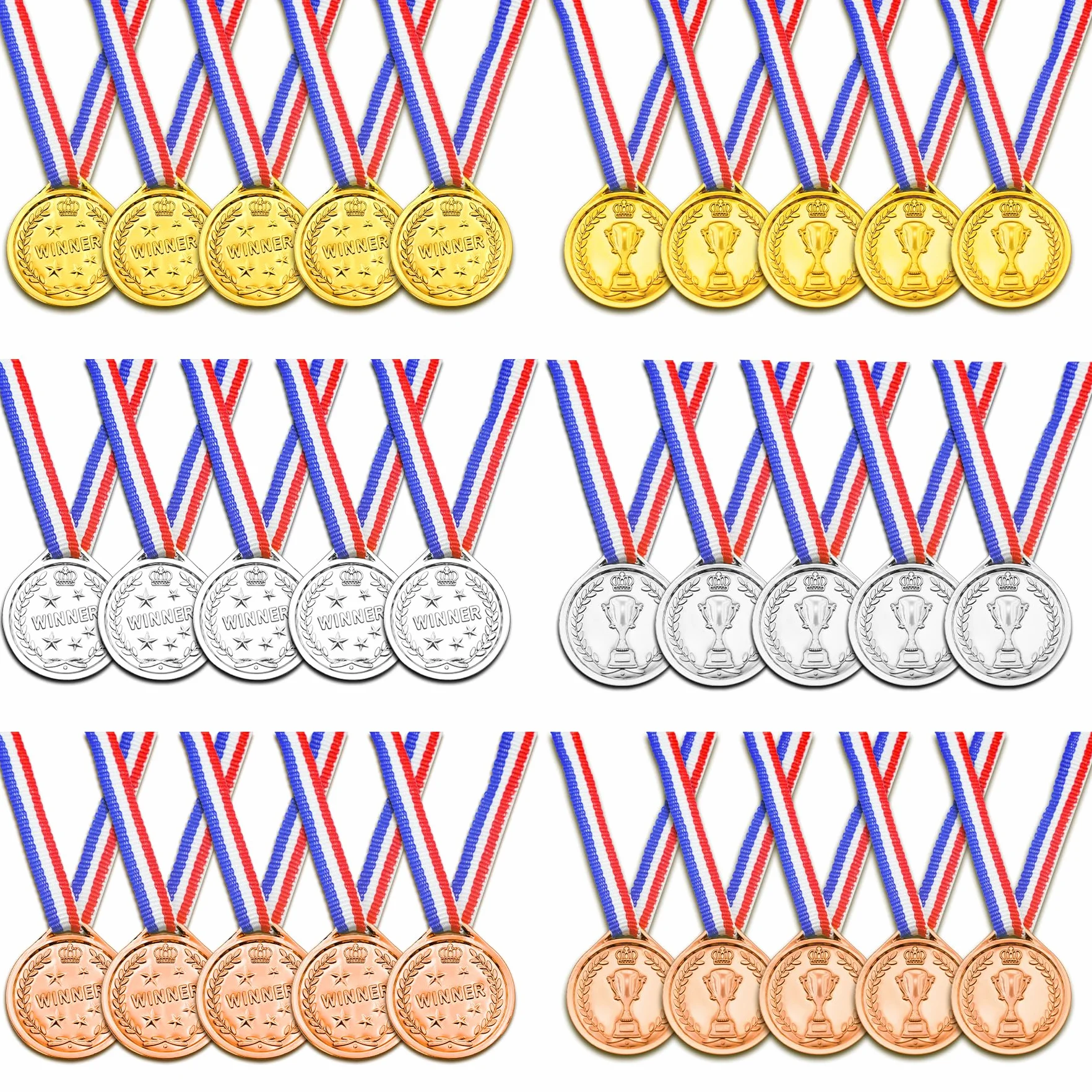 Brelet Medallas para niños 30 unidades diámetro 3,8 cm cumpleaños deporte recompensa