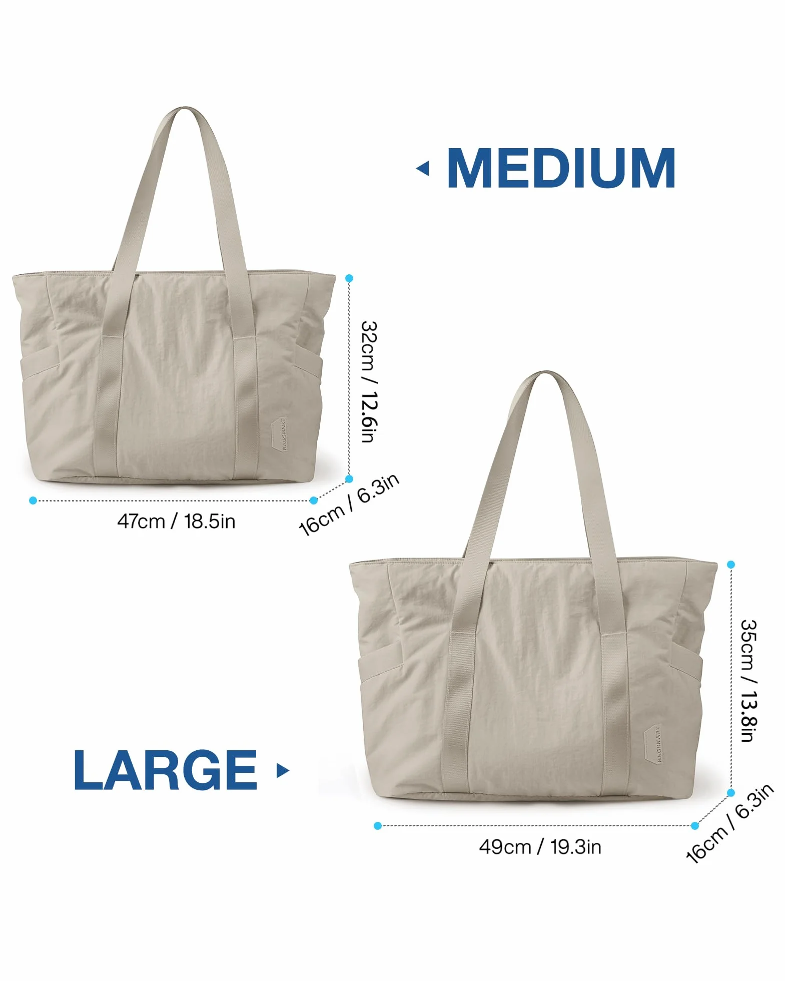 Bagsmart Bolsa de Viaje Grande Impermeable Mujer Multifuncional Deporte Equipaje de Mano