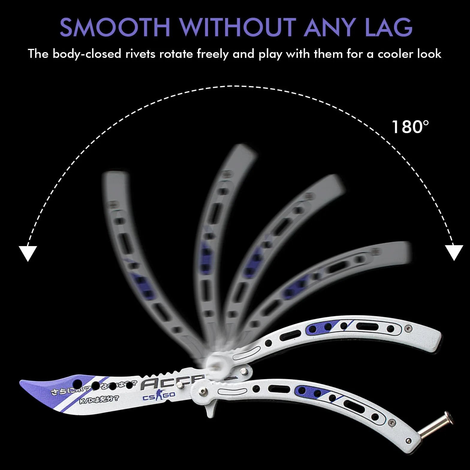 Entrenador de mariposas 2 piezas plegable cuchillo de práctica hoja desenfocada acero inoxidable Balisong principiantes