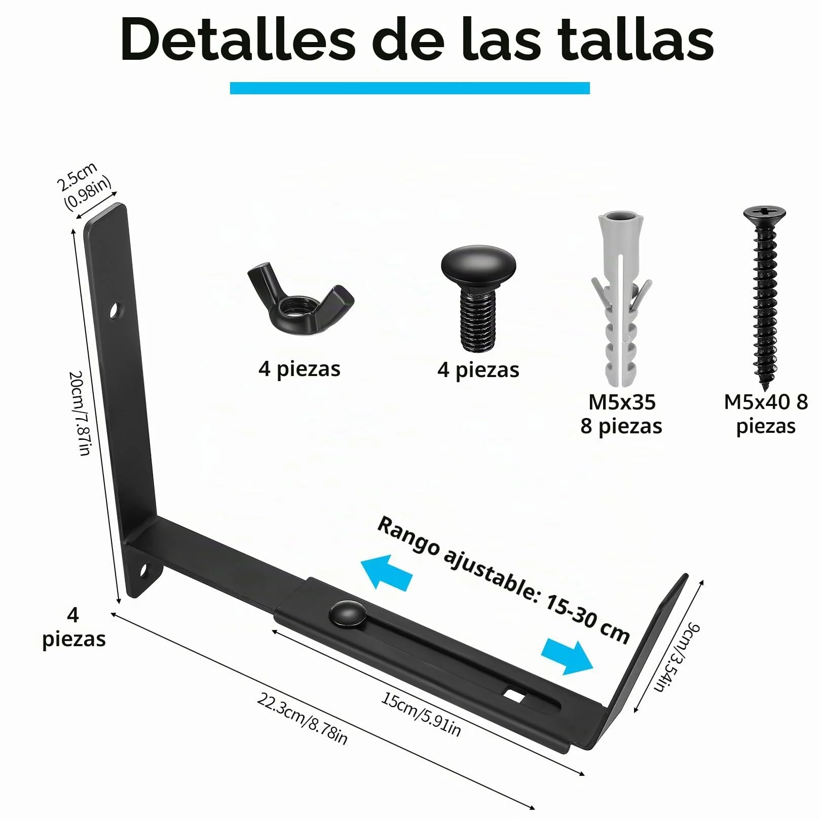 4 soportes de caja de ventana, soportes ajustables de 5.9 a 11.8 pulgadas para alféizar de ventana, macetas de balcón, macetas para barandillas, soporte colgante al aire libre para valla, balcón