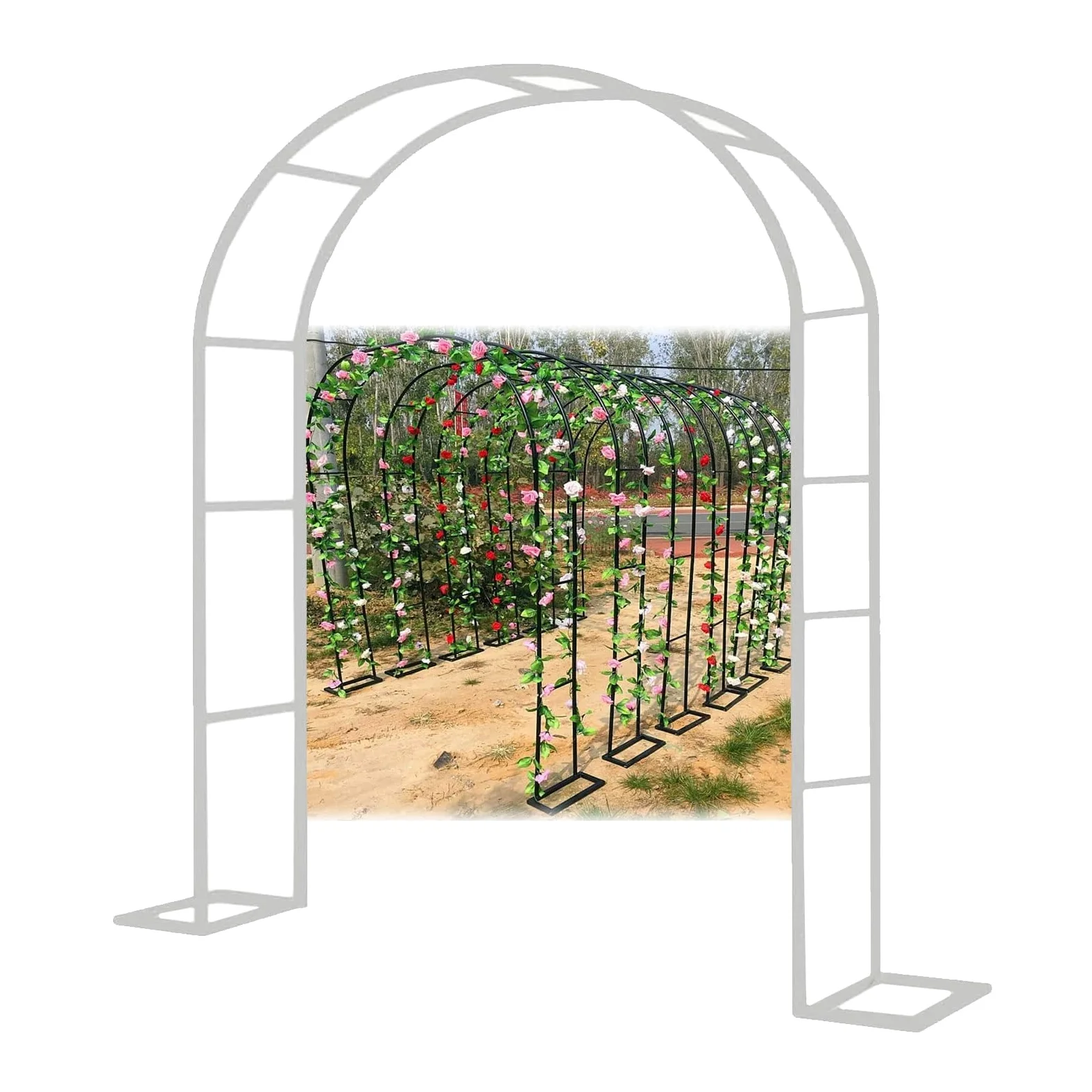 LIYI929GP Arco Jardín Metálico Ligero Y Duradero, Fácil De Montar Marco De Escalada para Plantas, 19mm Tubo De Acero, para Enredaderas De Rosas, Decoración De Bodas Al Aire Libre