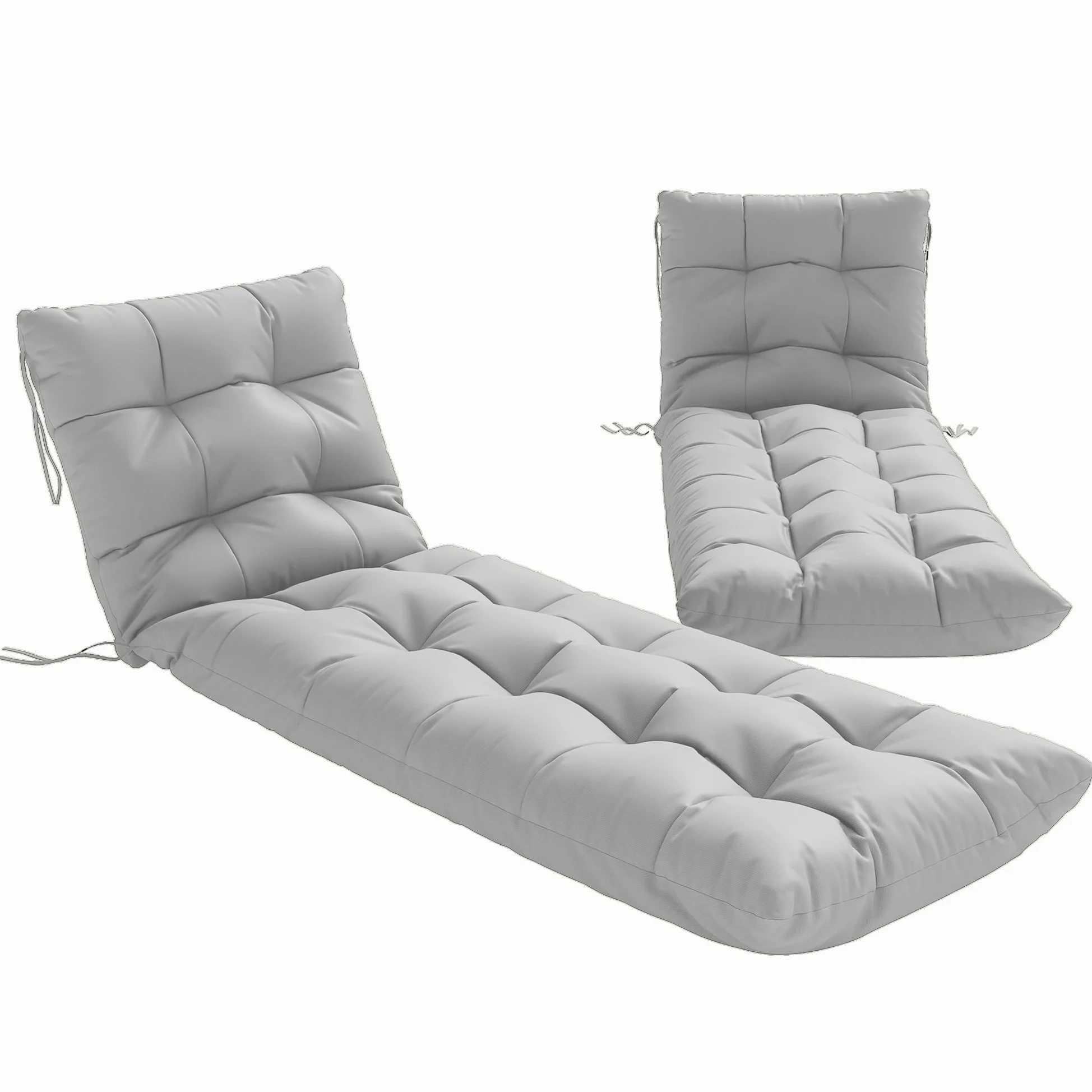 Outsunny Cojines para Tumbonas 180x55x8 cm UPF30+ Gris Claro