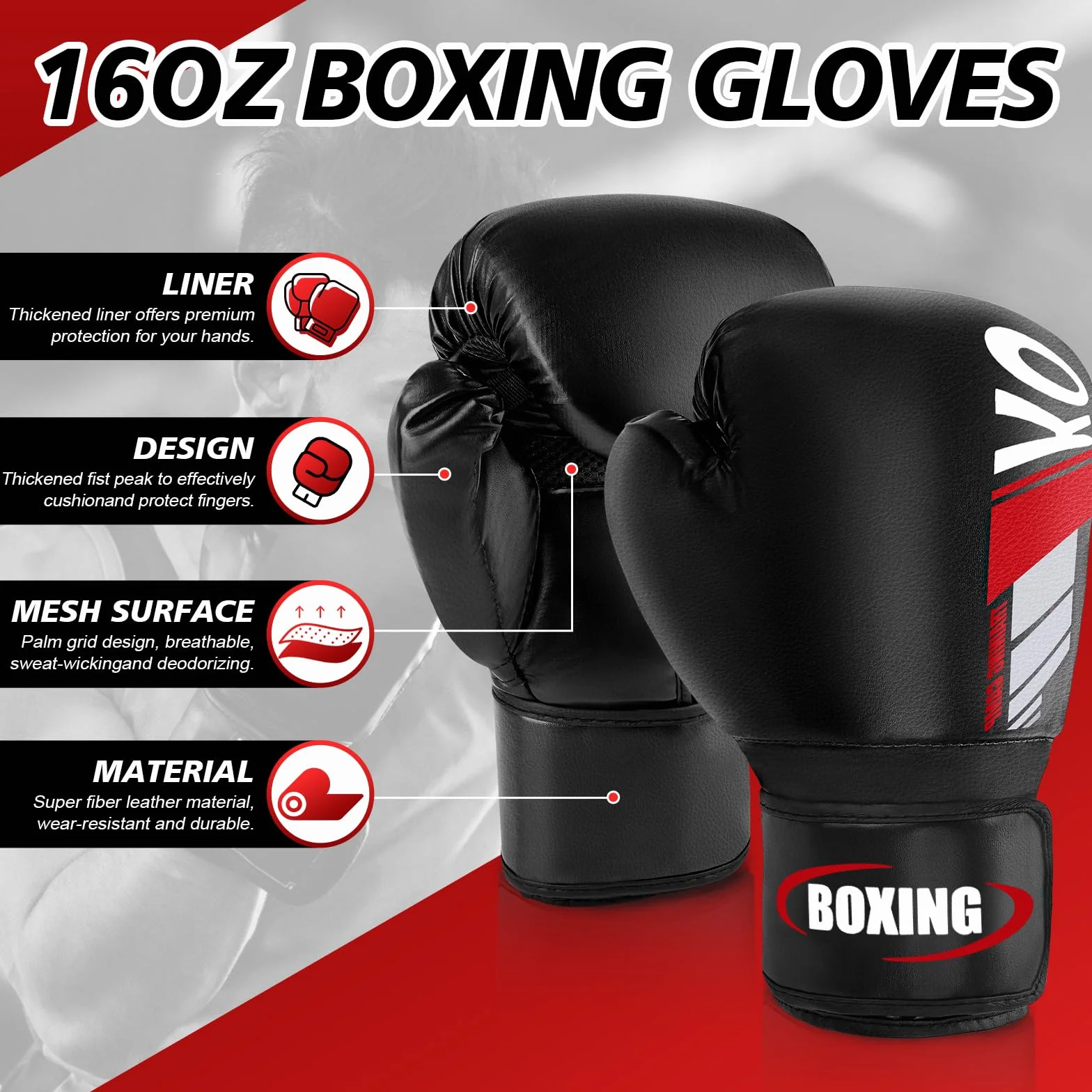 NZQXJXZ Espinilleras de Kickboxing con Guantes de Boxeo 16 oz, Protectores de Piernas Ajustables para Entrenamiento MMA