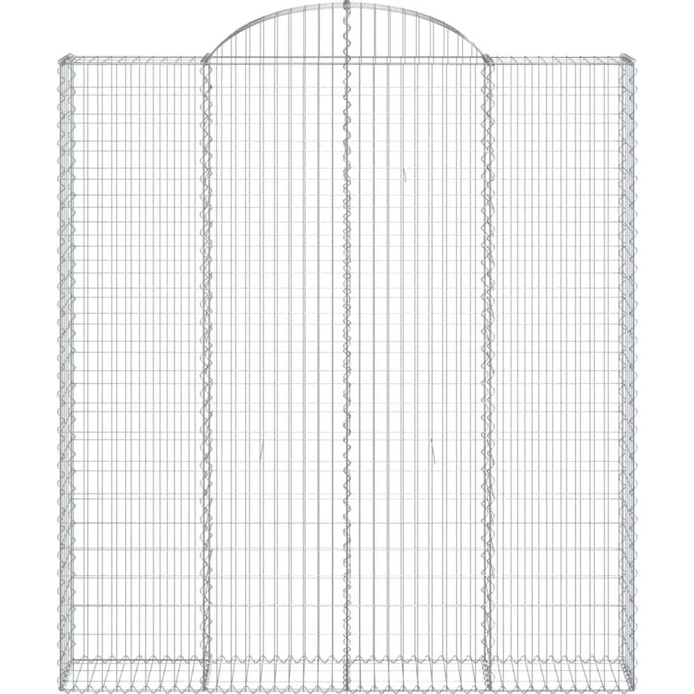 5 gaviones de arco alto. Hierro galvanizado de 200x30x220/240cm para barreras de jardín y protección visual como pared decorativa de gaviones con aislamiento acústico de alambre robusto con