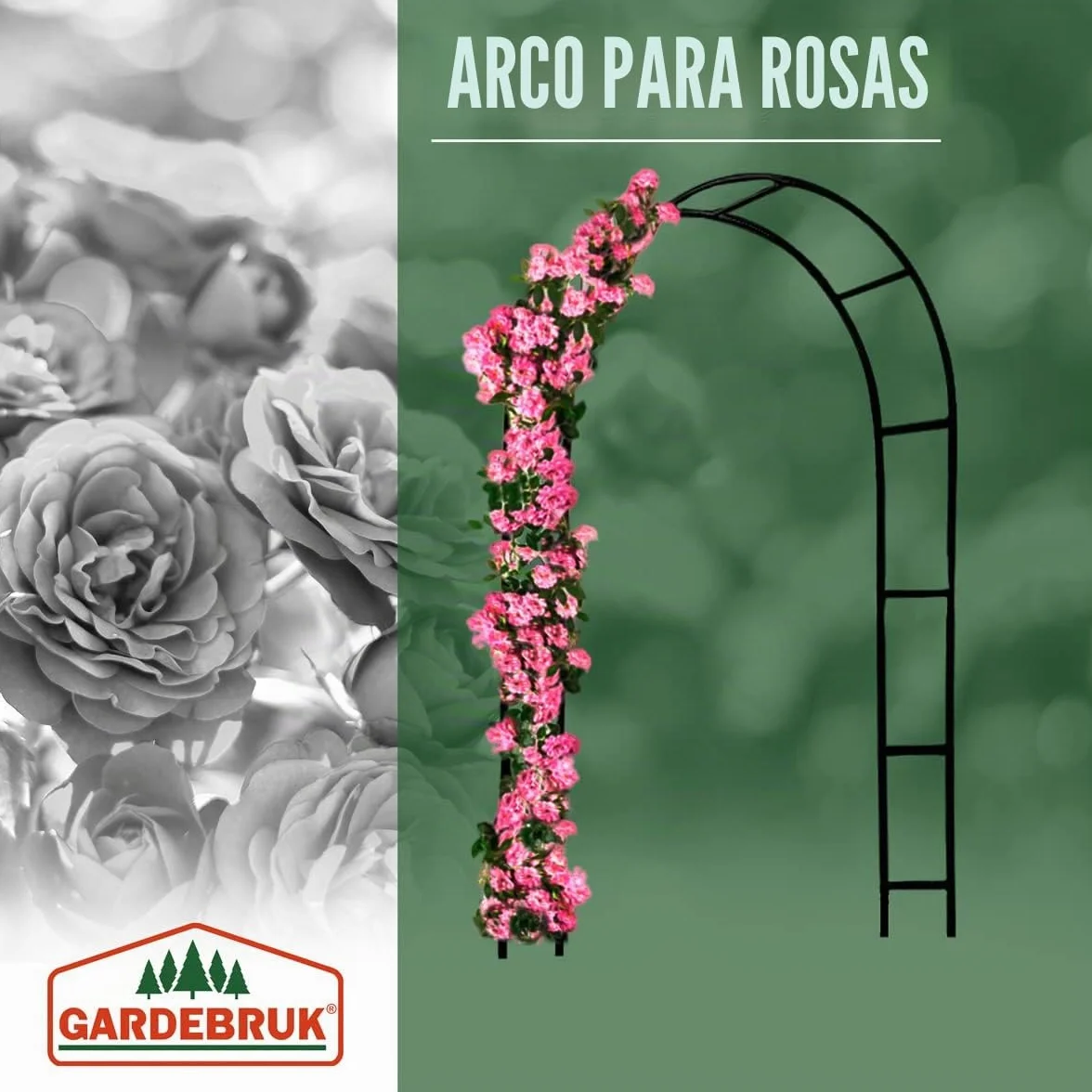 Gardebruk 2X Arco Decorativo para Rosas Plantas Trepadoras 240x140cm Enrejado de Metal Jardín Eventos Negro