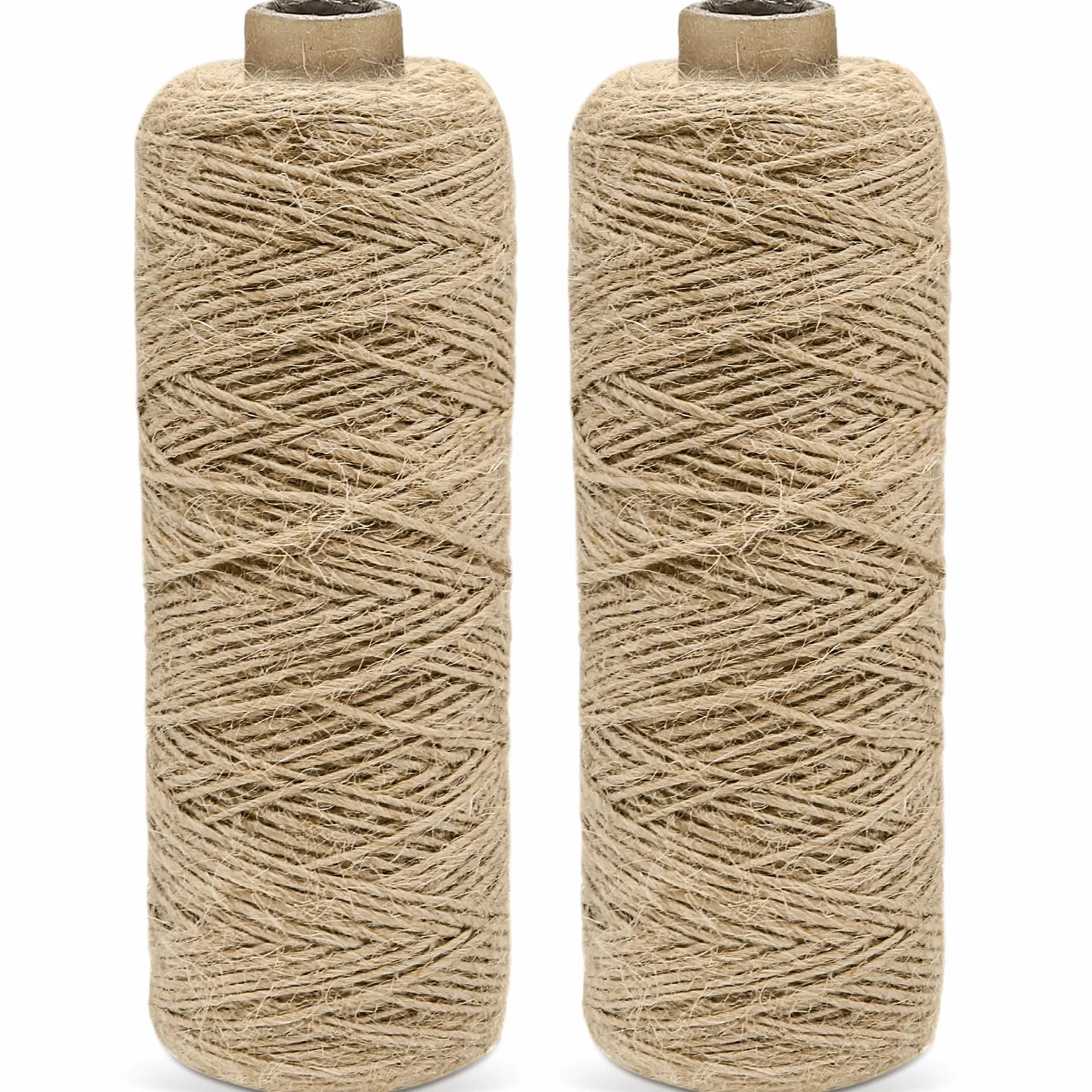 2 Piezas 200 m Yute Natural Marrón, 1mm Cuerda de Yuta, Jute Yarn para Embalaje, Bricolaje, Floristería, Decoración, Manualidades