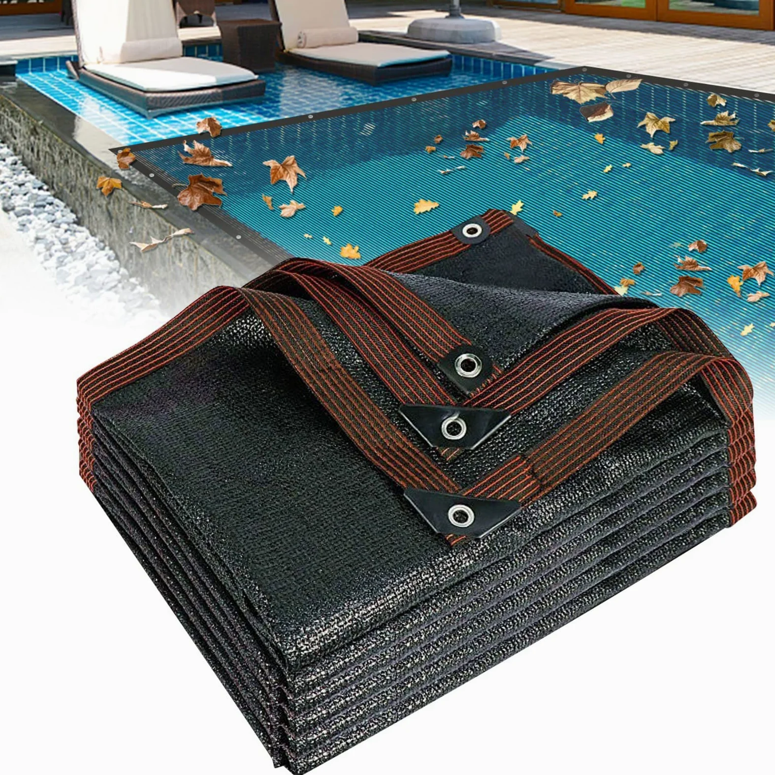 Cubierta rectangular para piscina sobre el suelo, cubierta de alberca de invierno para bloquear hojas y escombros, tamaño 2 x 2 m para una máxima protección