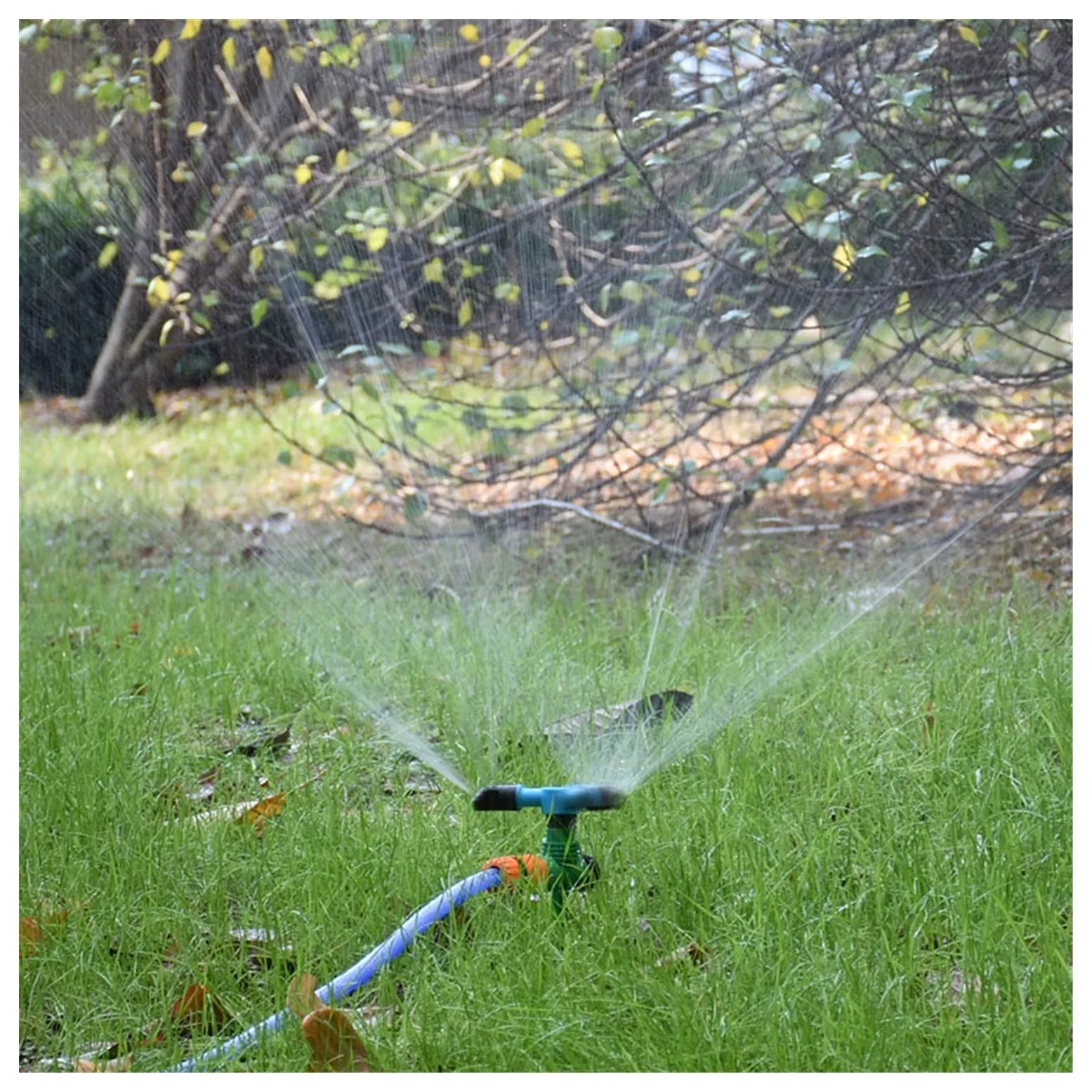Sistema de riego por aspersión de césped de jardín Aspersor de riego de riego de césped de 3 Brazos, Aspersor Giratorio Ajustable, Adecuado for 1/2 (3I4 Hose)