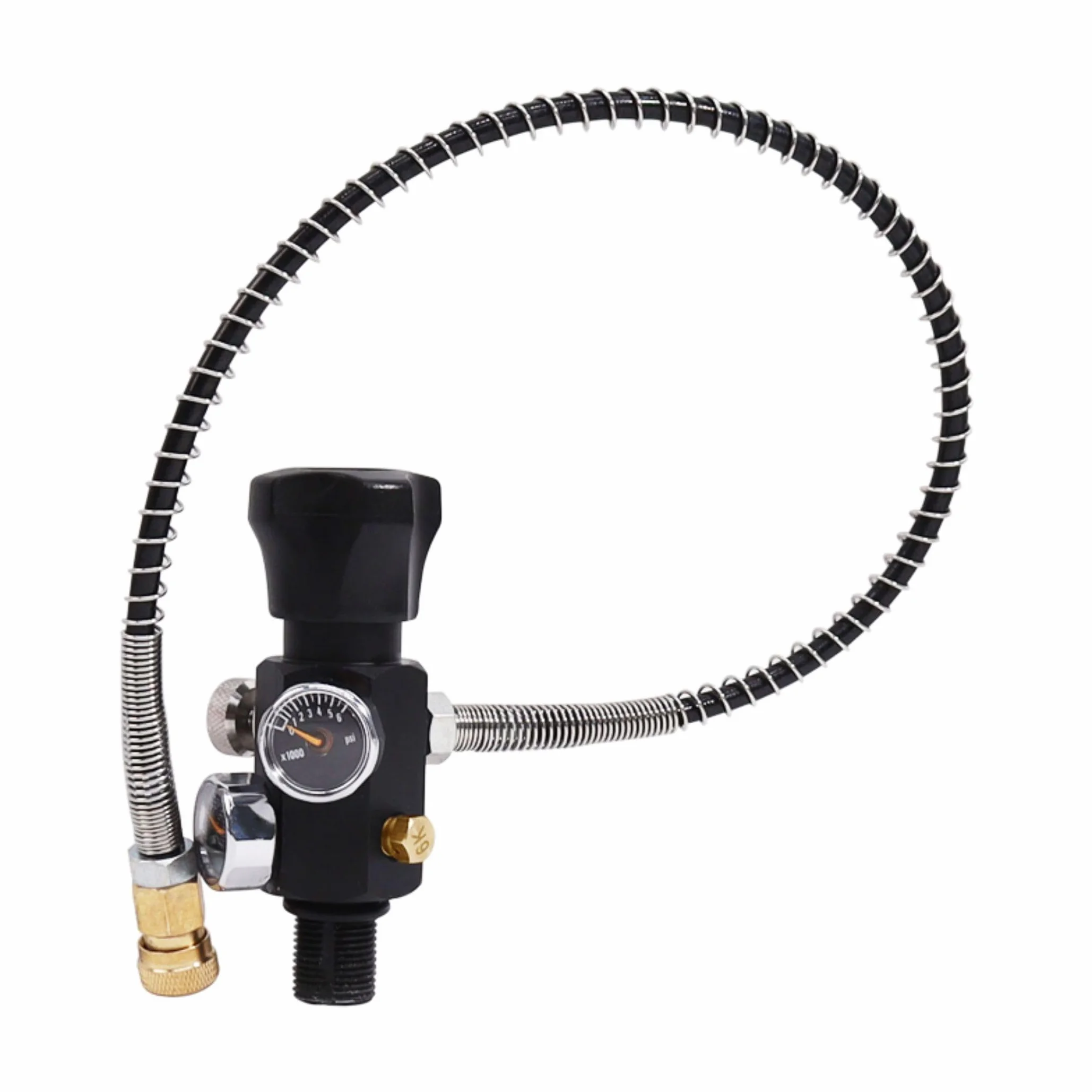 TUXING 4500psi Tanque de Aire de Fibra de Carbono 2.5L Botella Vacía Paintball con Manómetros Manguera Alta Presión M18*1.5