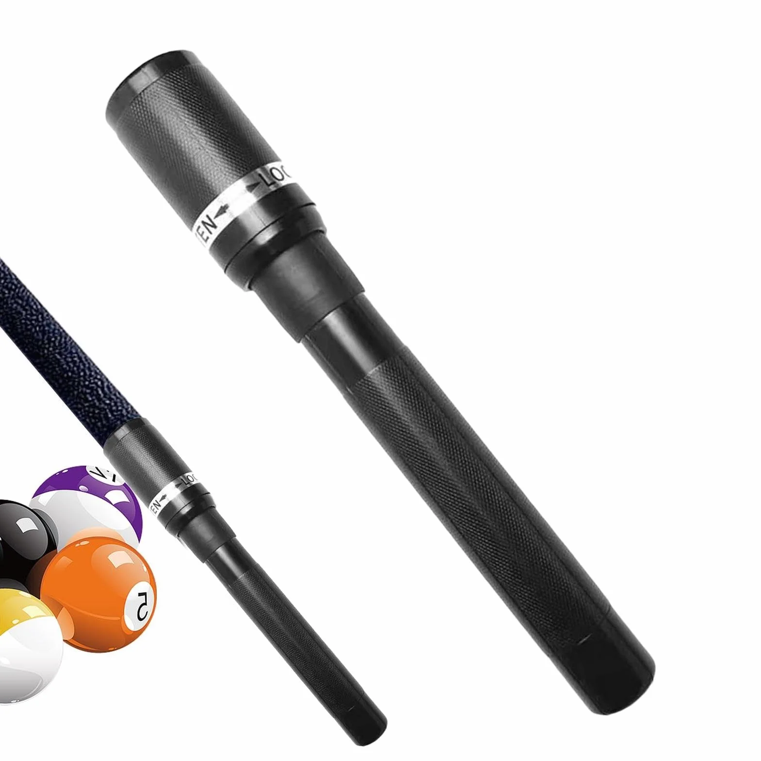 Extensión de taco de billar, alargador de mango elástico, accesorios para bastones de billar