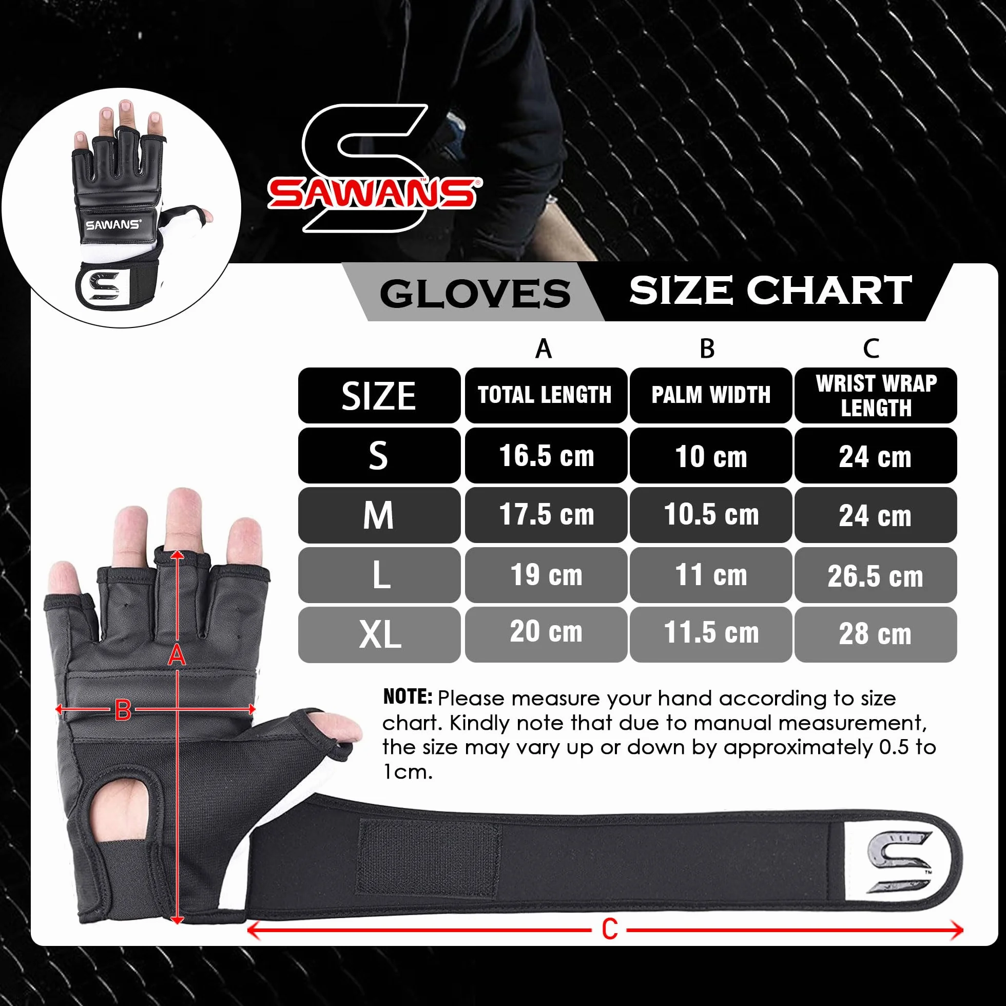 Guantes de boxeo SAWANS para artes marciales mixtas y muay thai