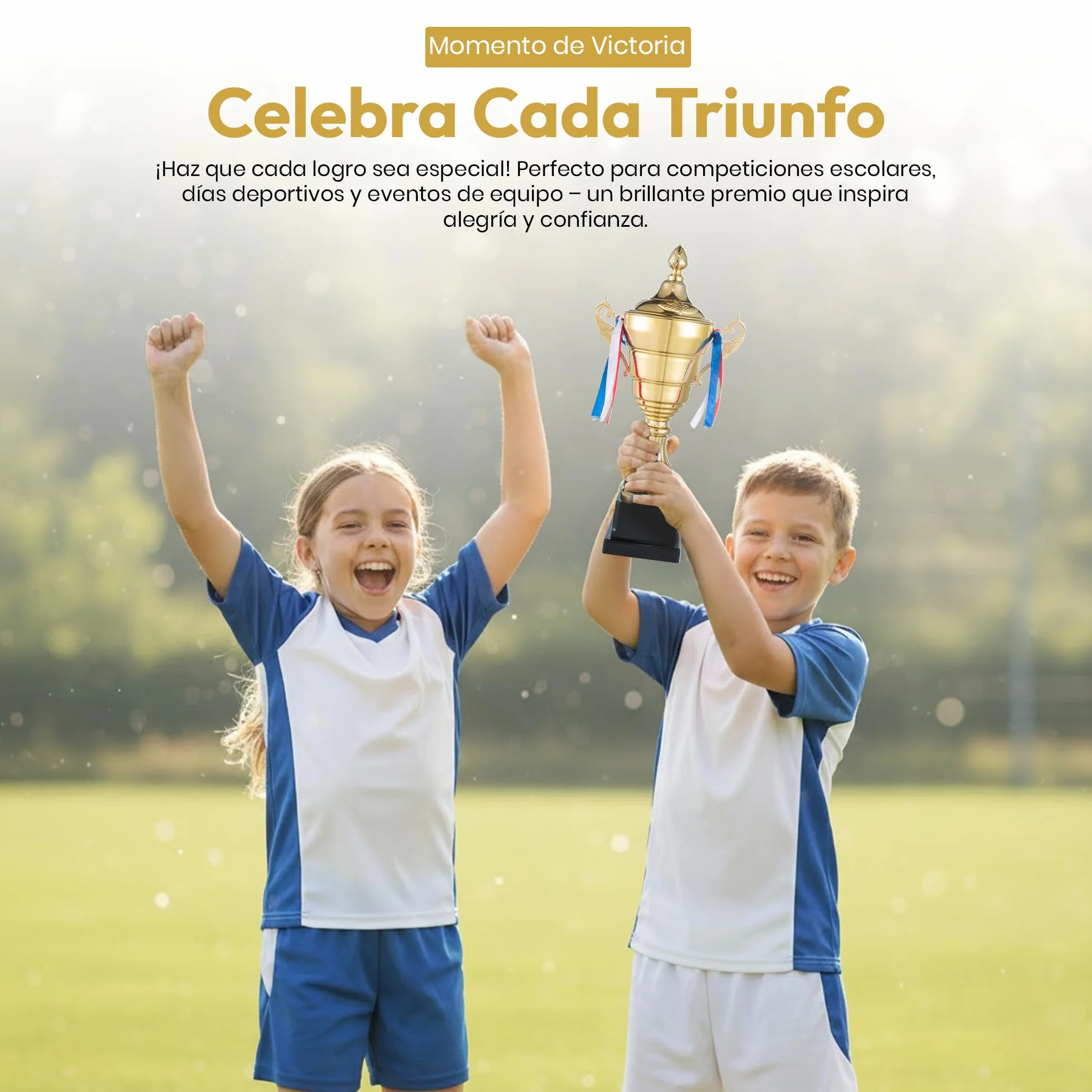 Copa de Oro XXL Taza de Ganador con Tapa 36 cm Trofeo Personalizable
