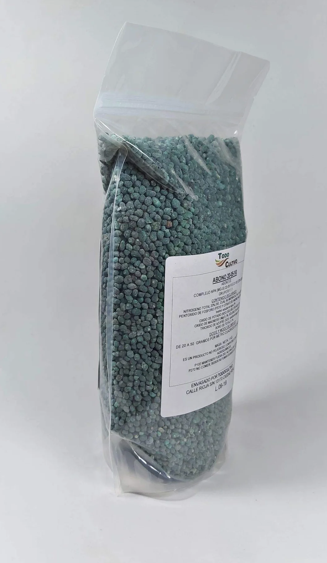 TODOCULTIVO Fertilizante NPK 20-05-10. 1 Kilo. Indicado para el Uso en frutales de Hueso y Frutos de cascara como Almendro, Pistacho, Olivo, avellano y Nogal.
