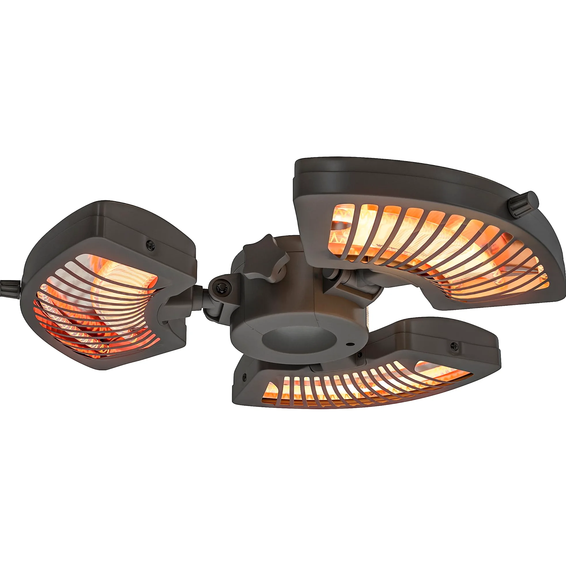 Outsunny Calefactor por Infrarrojos para Parasol 800/1600/2400W Negro | Estufa Exterior Eléctrica de Aluminio, 3 Niveles de Calentamiento, Protección Antivuelco, IP44, para Terraza Patio Jardín