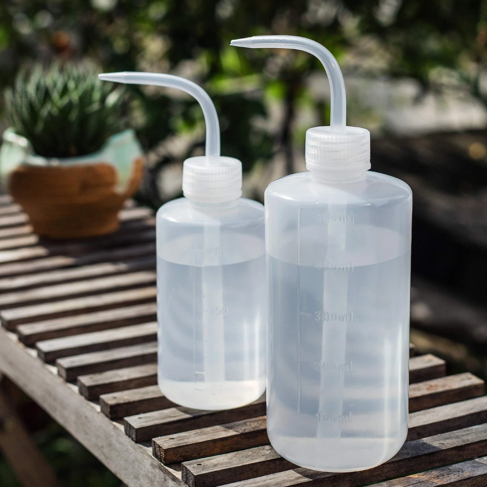 Orimerc Paquete de 2 Botellas de riego de 500 ml para Plantas de Interior, suculentas Cactus, plántulas, Laboratorio de Lavado y Tatuaje Dispositivo