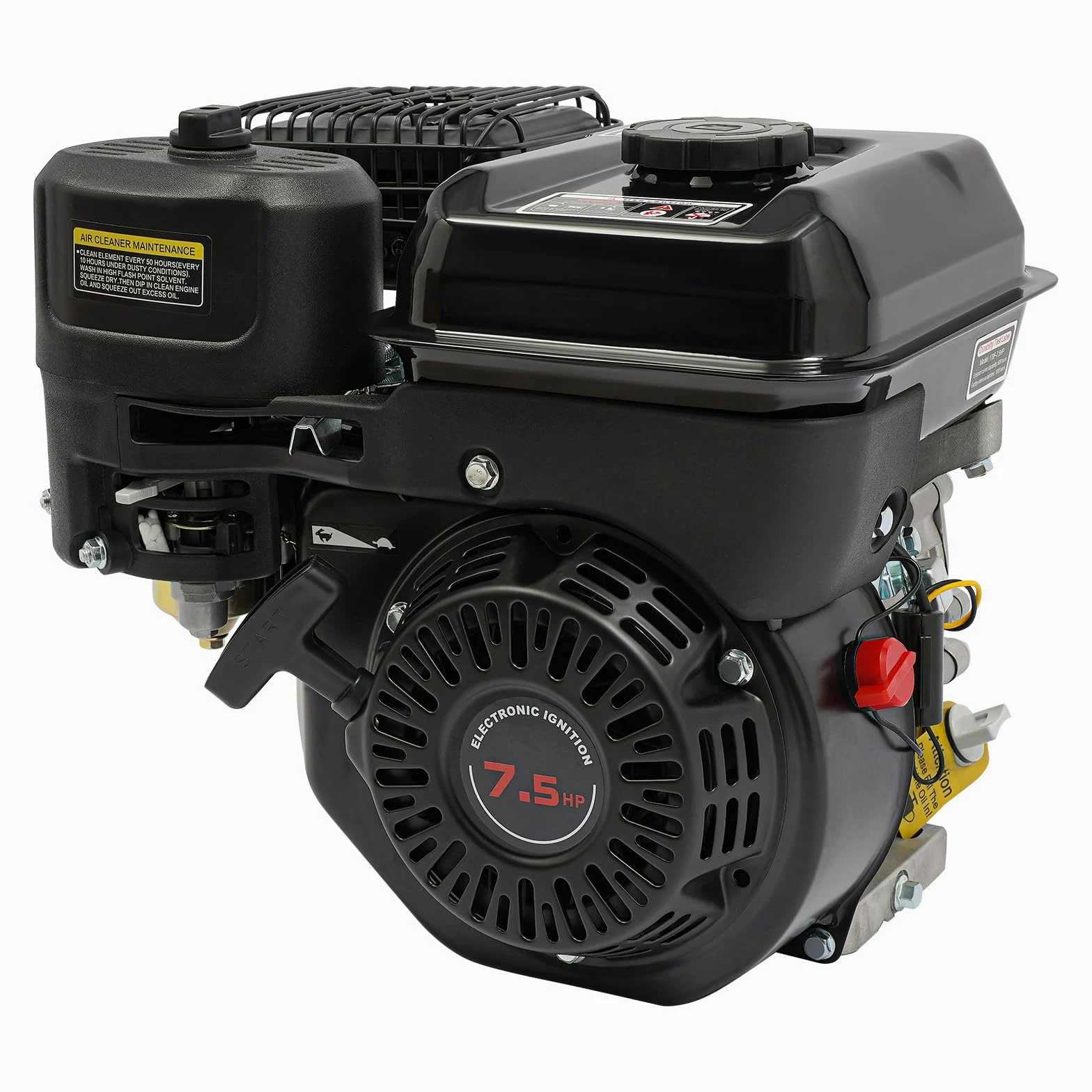 SHZICMY Motor de gasolina, 7,5 CV, 5,1 kW, motor estacionario, motor de 4 tiempos, motor industrial de repuesto, motor de refrigeración por aire de 210 ml