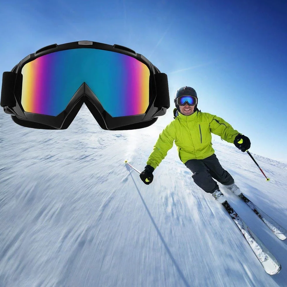 Japace Gafas de esquí antivaho protección UV doble lente acolchado espuma al aire libre