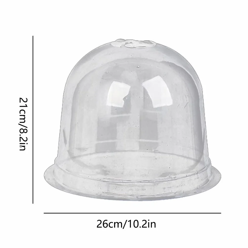 TopHomer Paquete de 10 campanas de jardín – 26 x 21 cm, cubierta transparente para campana con 10 etiquetas para plantas y 18 clavijas, protector de congelación para calentar plantas en crecimiento