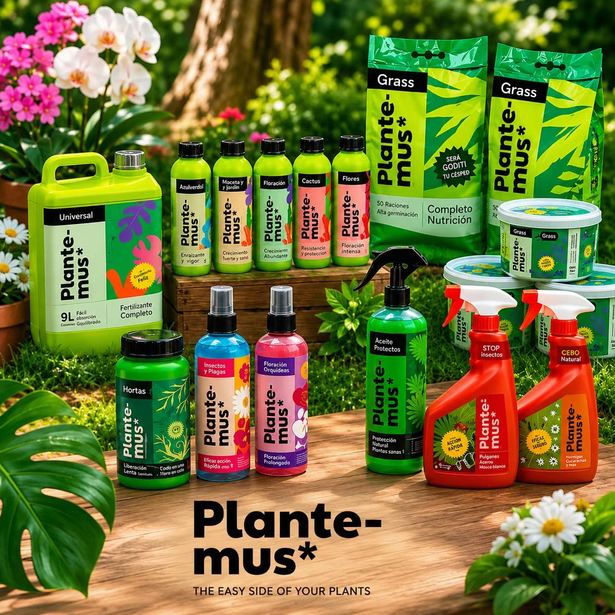 PLANTEMUS Fertilizante Plantas Verdes Universal Líquido, Bonsai, Cactus, Suculentas para Interior y Exterior. Abono Calidad Profesional 1 L