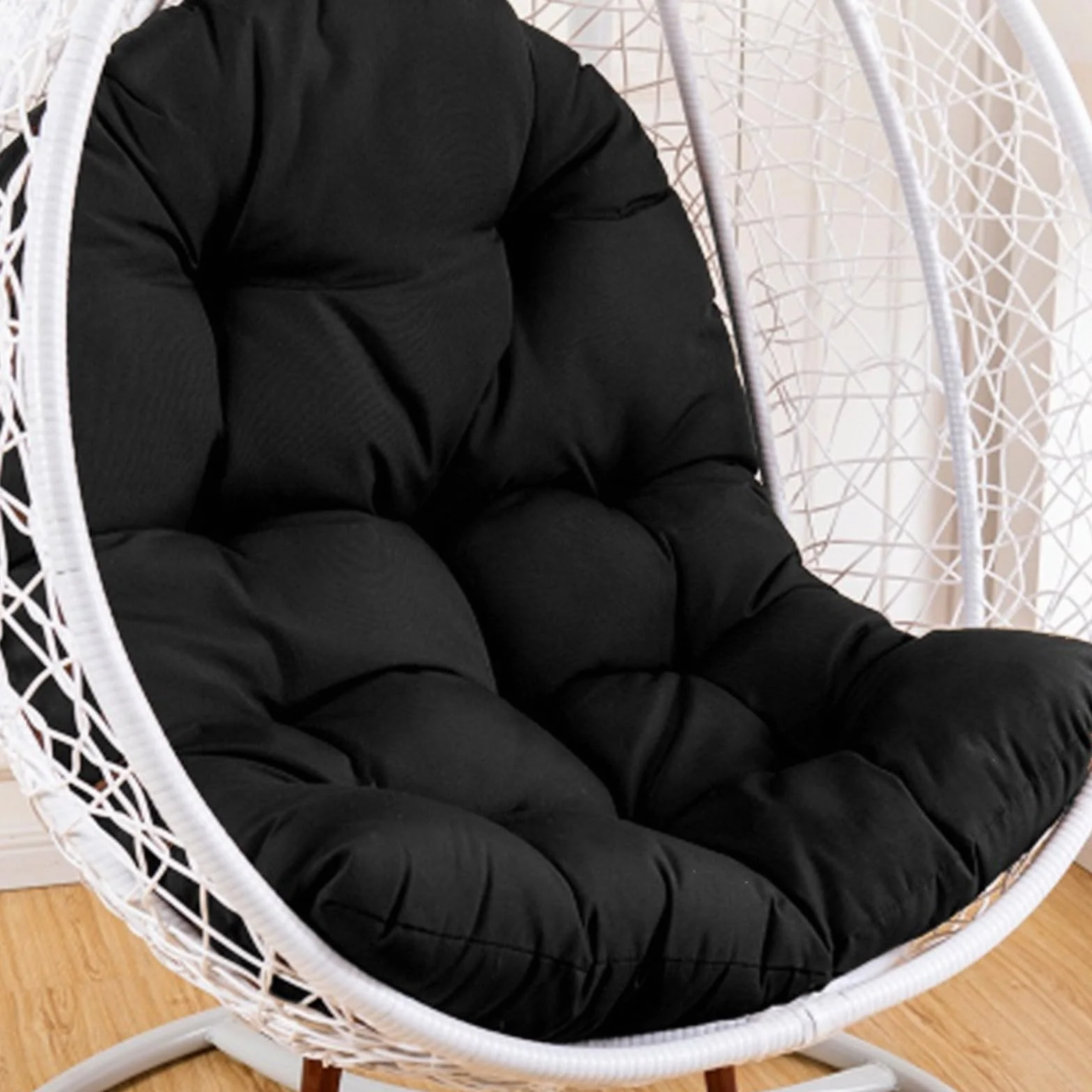 (120 x 80 cm)Cojín para silla con forma de huevo, cojín para sillón colgante, cojín para silla de ratán, cojín integrado,apto para jardines exteriores, columpios interiores, sofás，Uso doméstico