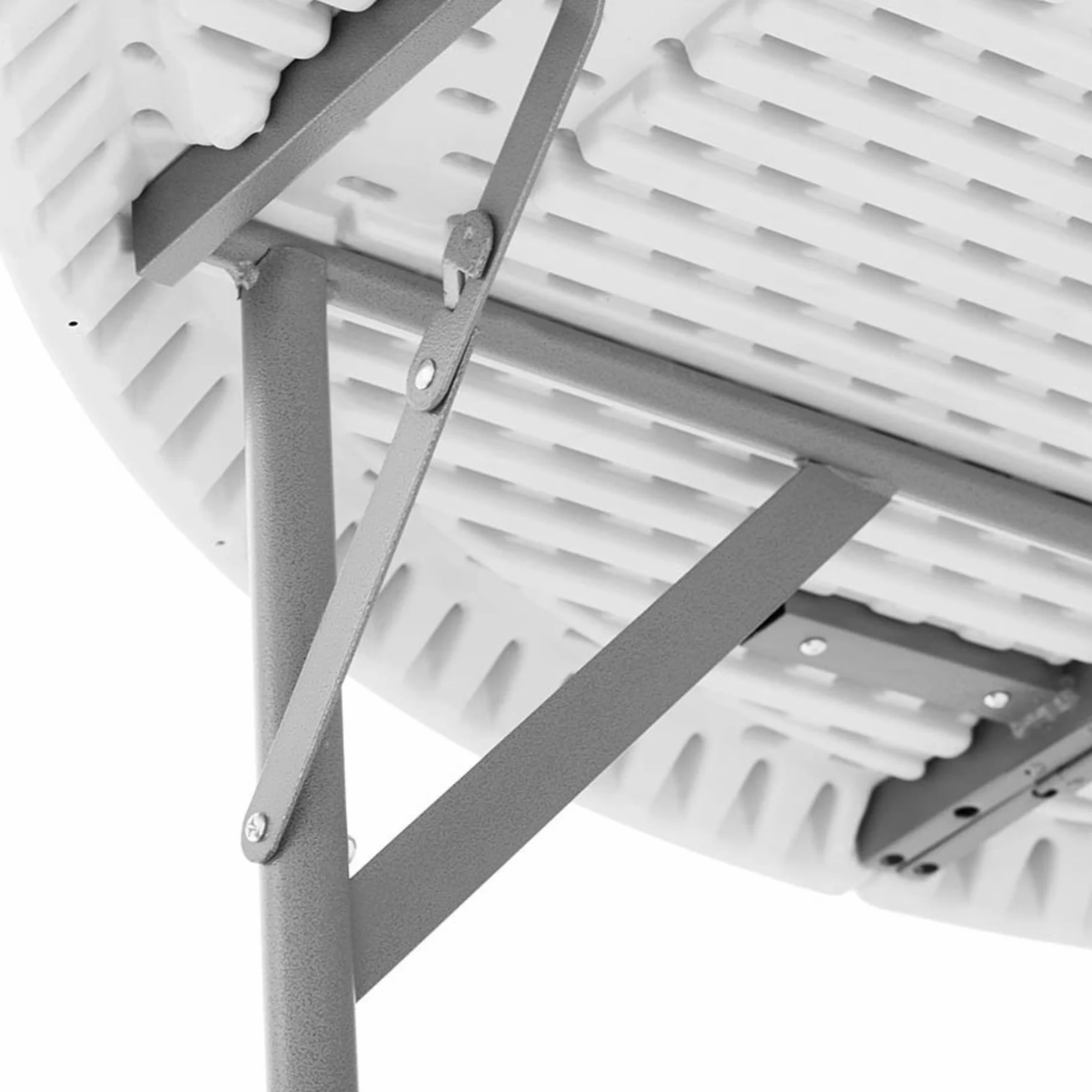 Pack 2 Mesas Redondas Plegable 150 cm Blanca - Banquete Catering - Capacidad 6-8 Personas - Tablero HDPE Reforzado - Estructura Acero 25 mm - Bodas Restaurantes Eventos - Interior Exterior