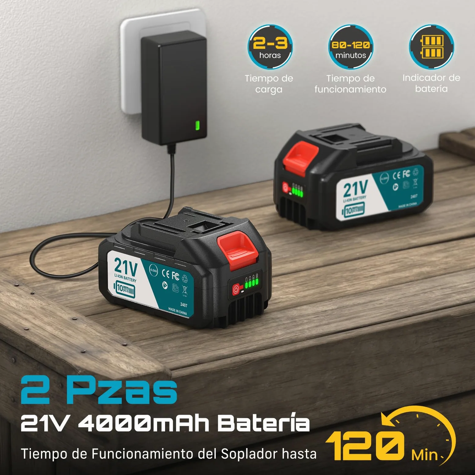 SEESII 8 pulgadas Mini motosierra de batería 2x4000mAh, CH820+