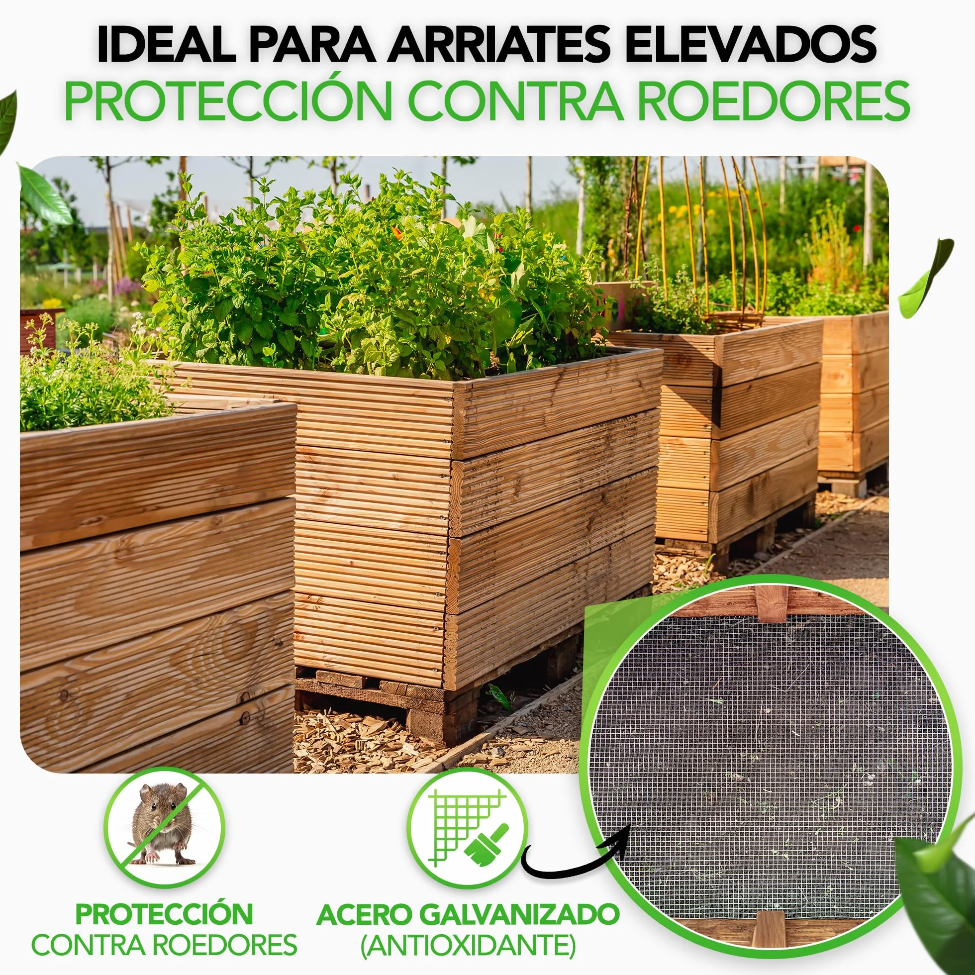 LAINFELD Rejilla de Alambre de Malla Fina | 5 x 1 Metro | Rejilla para roedores para bancales Altos con Malla de 6,3 mm | Alambre para Conejos para aviarios