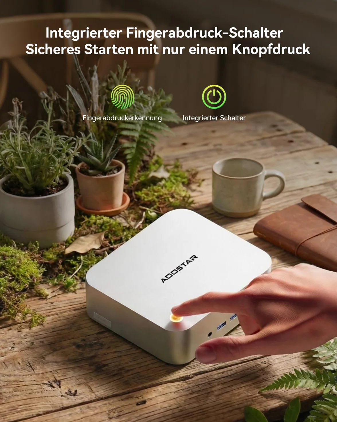 AOOSTAR MACO Mini PC R7 6850H 24GB RAM 1TB SSD PCIe 4.0 Windows 11 Pro Radeon 680M OCuLink 2xUSB4 2x2.5G LAN 4K