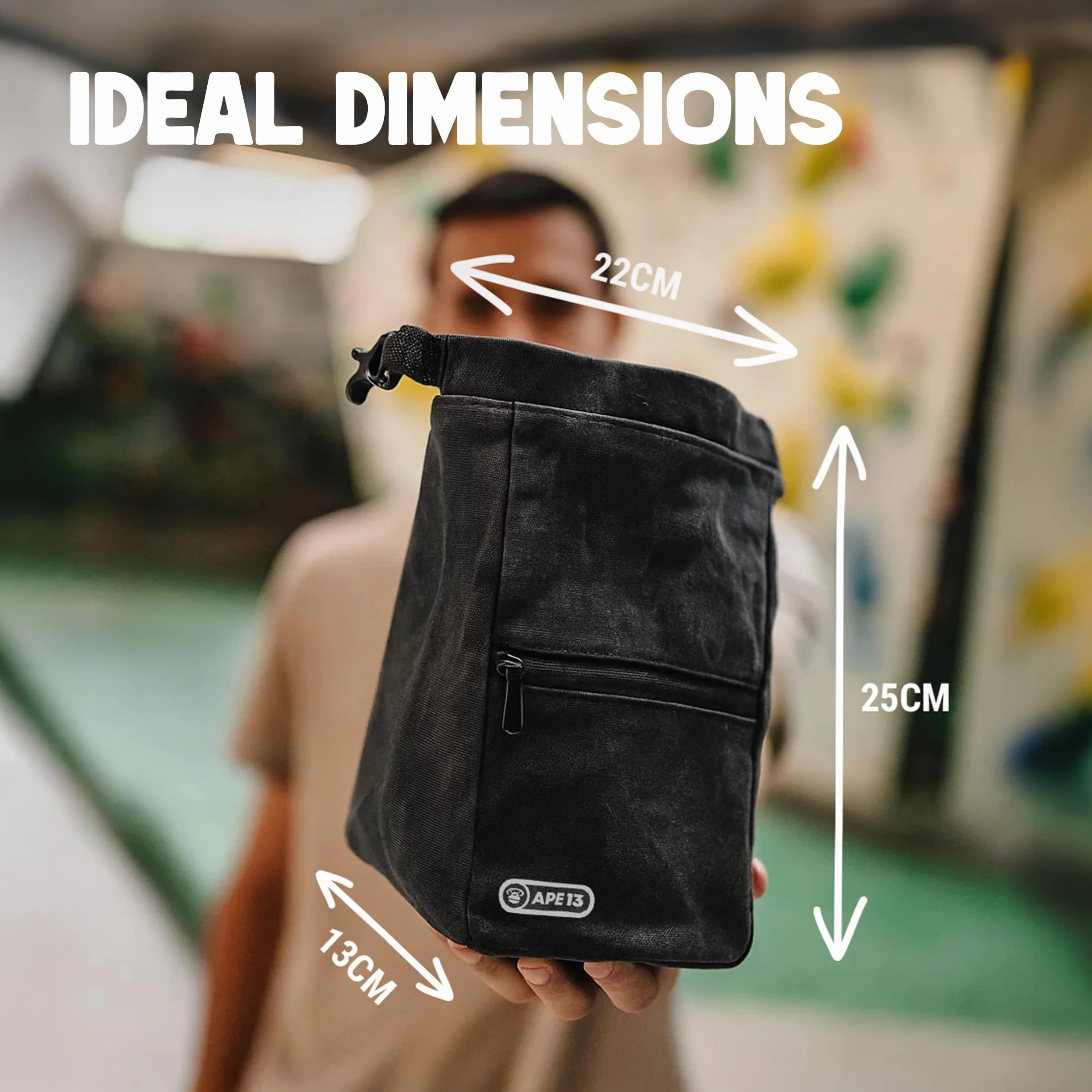 Bolsa de magnesio para bouldern 3 colores resistente tapa enrollable cierre magnético