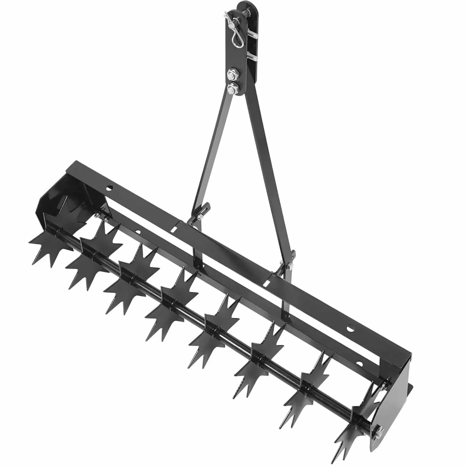 Aireador CéSped Manual 81 CM, Tractor con PúAs PenetracióN Profunda, Aireador PúAs Remolcable, con PúAs Acero Galvanizado Y Barra Remolque Ancha, para Jardines, CéSpedes Y Granjas