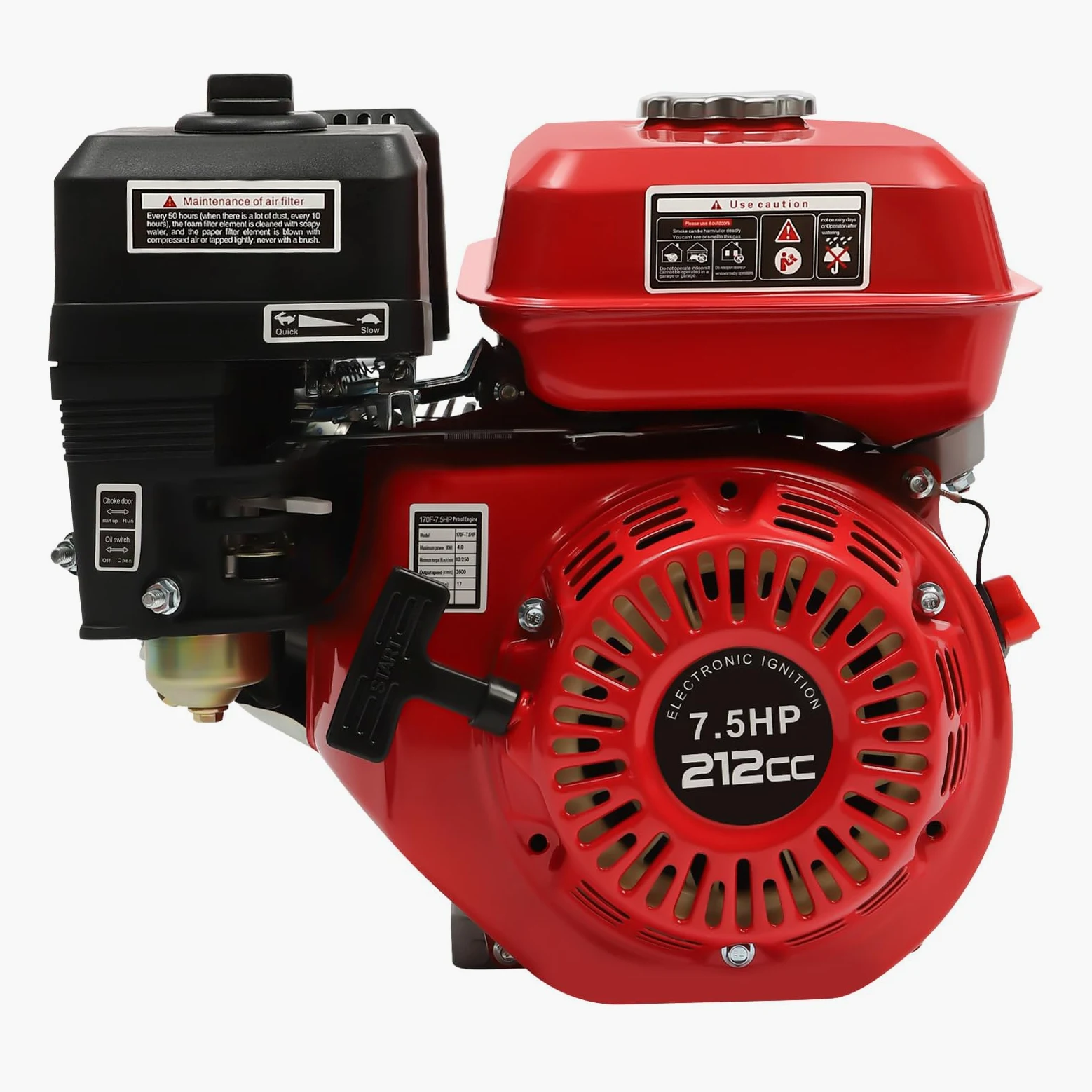 7.5hp 4 tiempos motor de gasolina Motor estándar, 1 cilindro Go Kart generador, motor de propulsión de gasolina, generador de emergencia potencia de emergencia arranque de tracción velocidad