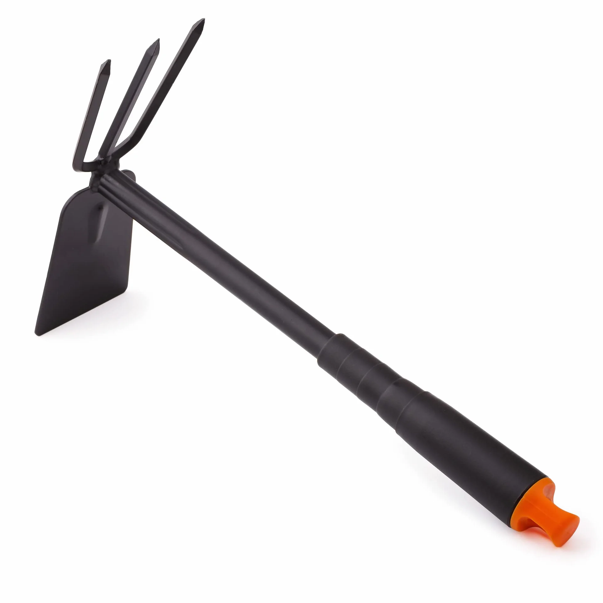 Mivos Azada doble de jardín Tridente para deshuesar y desherbar el suelo - Doble azada con 3 dientes - Azada de dos cabezas de metal para trasplante - Ancho 7 cm