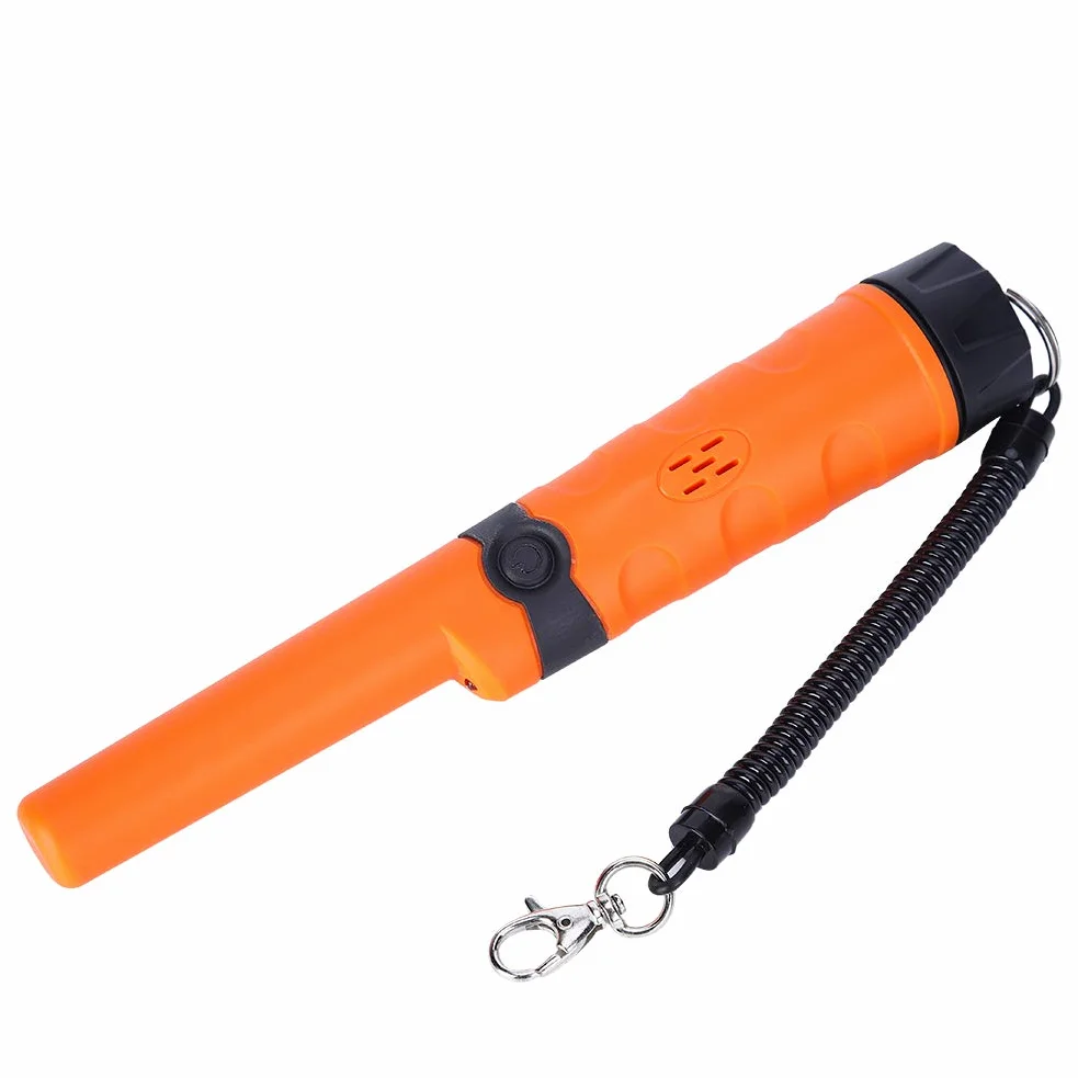 Gonetre Detector de Metales de Mano, Puntero Impermeable con Linterna LED para Detección en Exteriores (Naranja)