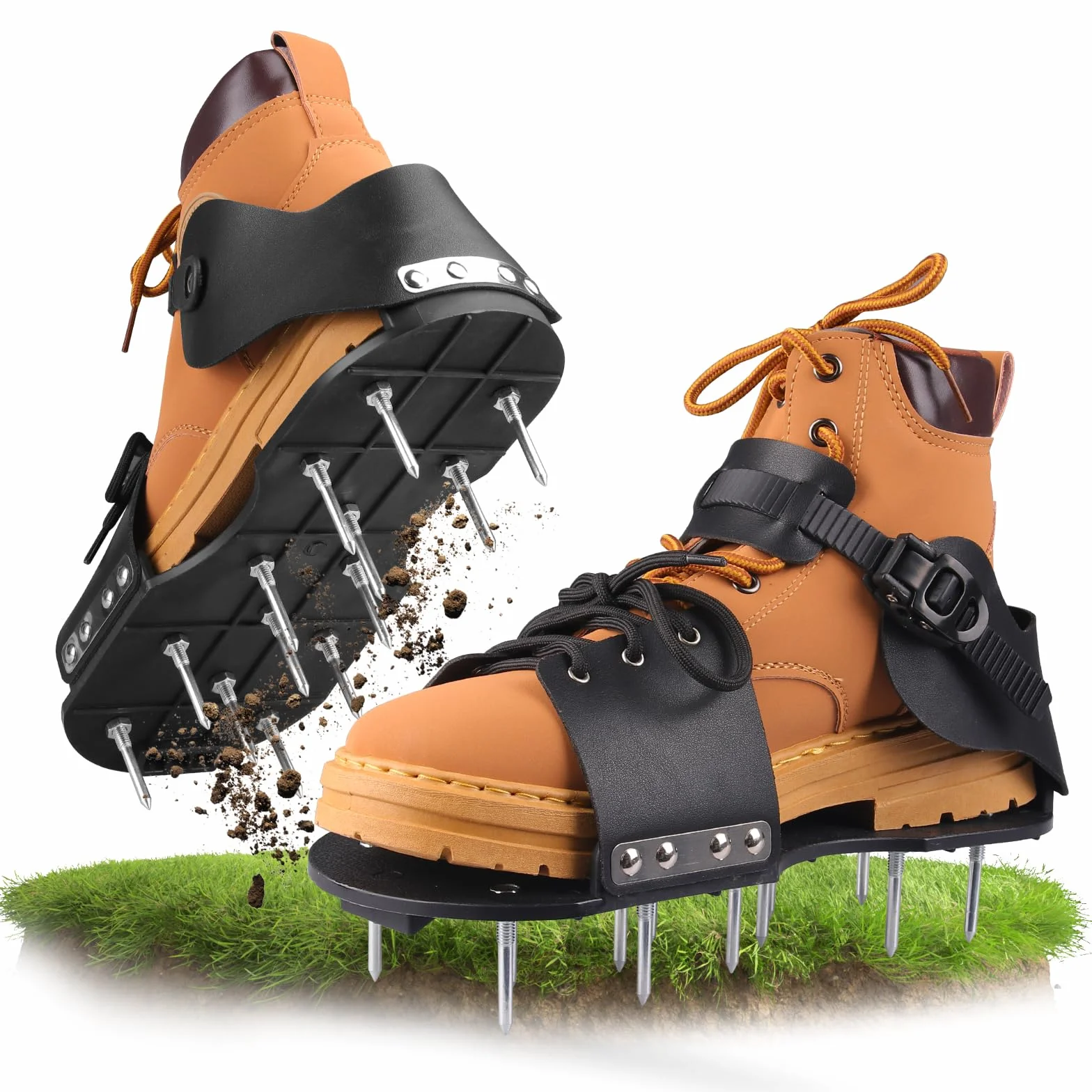 Zapatos Escarificador Cesped, Zapatos con Clavos para Airear el Césped - Zapatos Aerador de Cesped con Correas Pinchos Resistentes para Jardinería y Mantenimiento del Césped para Airear el Suelo