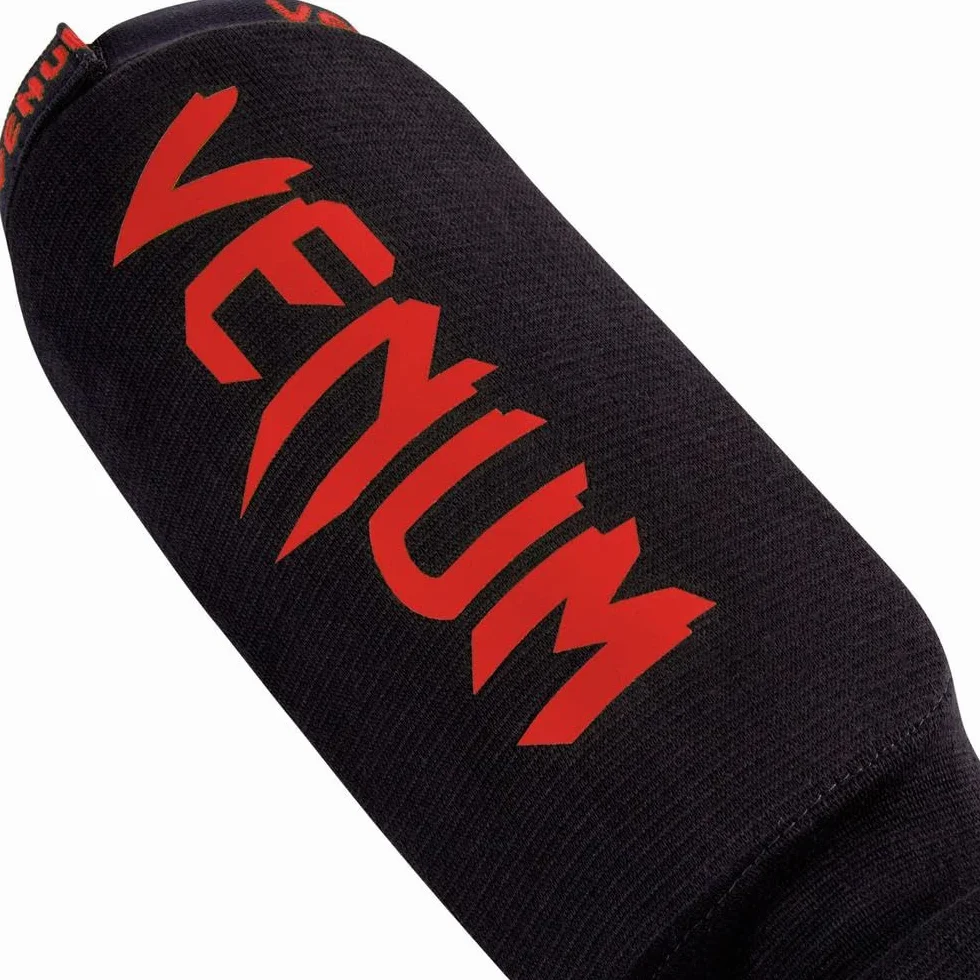 Venum Espinilleras de Boxeo Negro Rojo Única